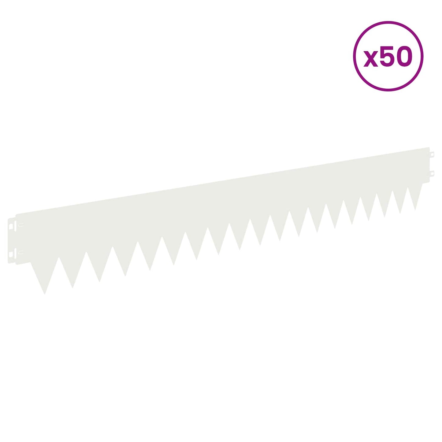 Gjerdekant 50 pcs 103 x 15 cm metall Hvit