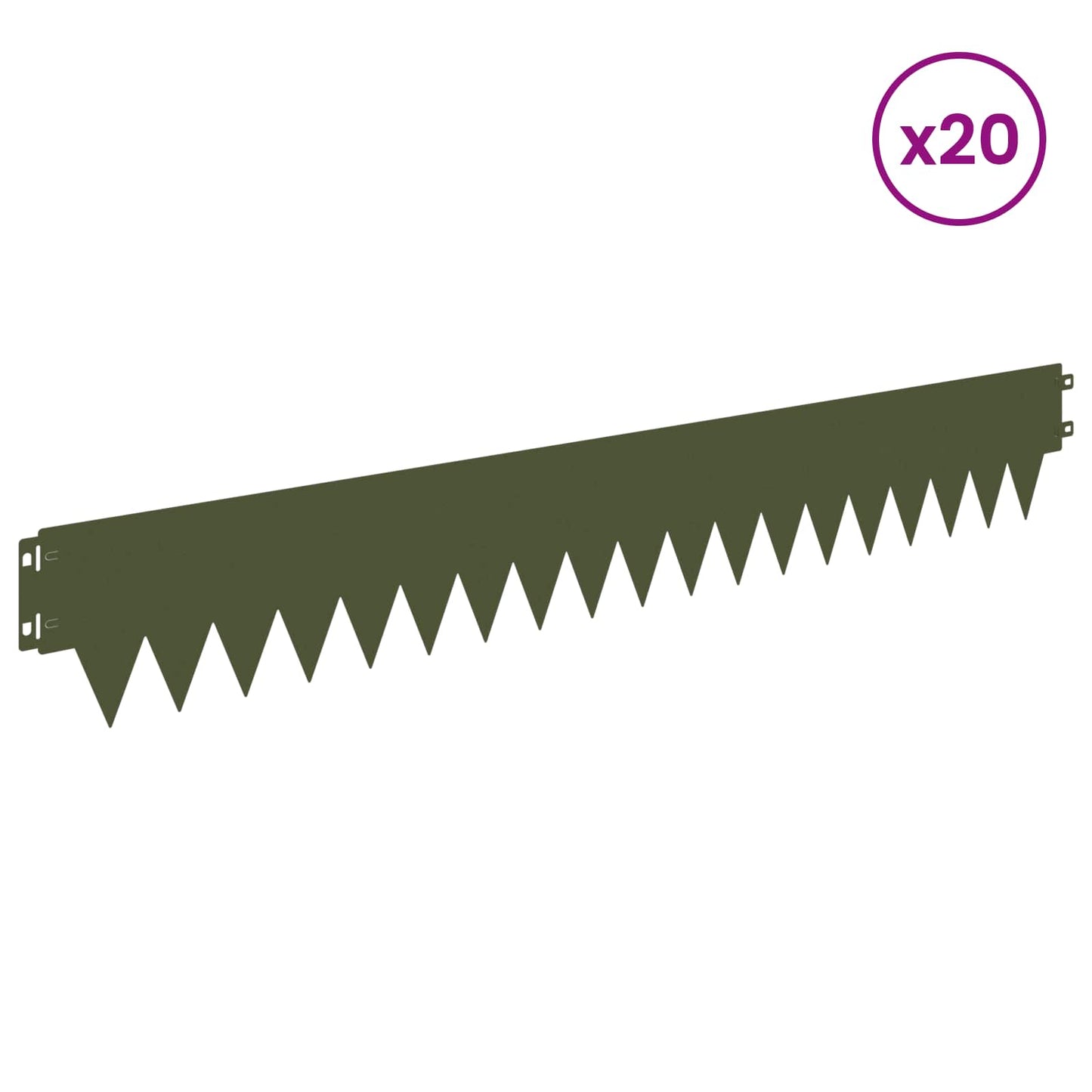 Gjerdekant 20 pcs 103 x 15 cm metall Olivengrønn