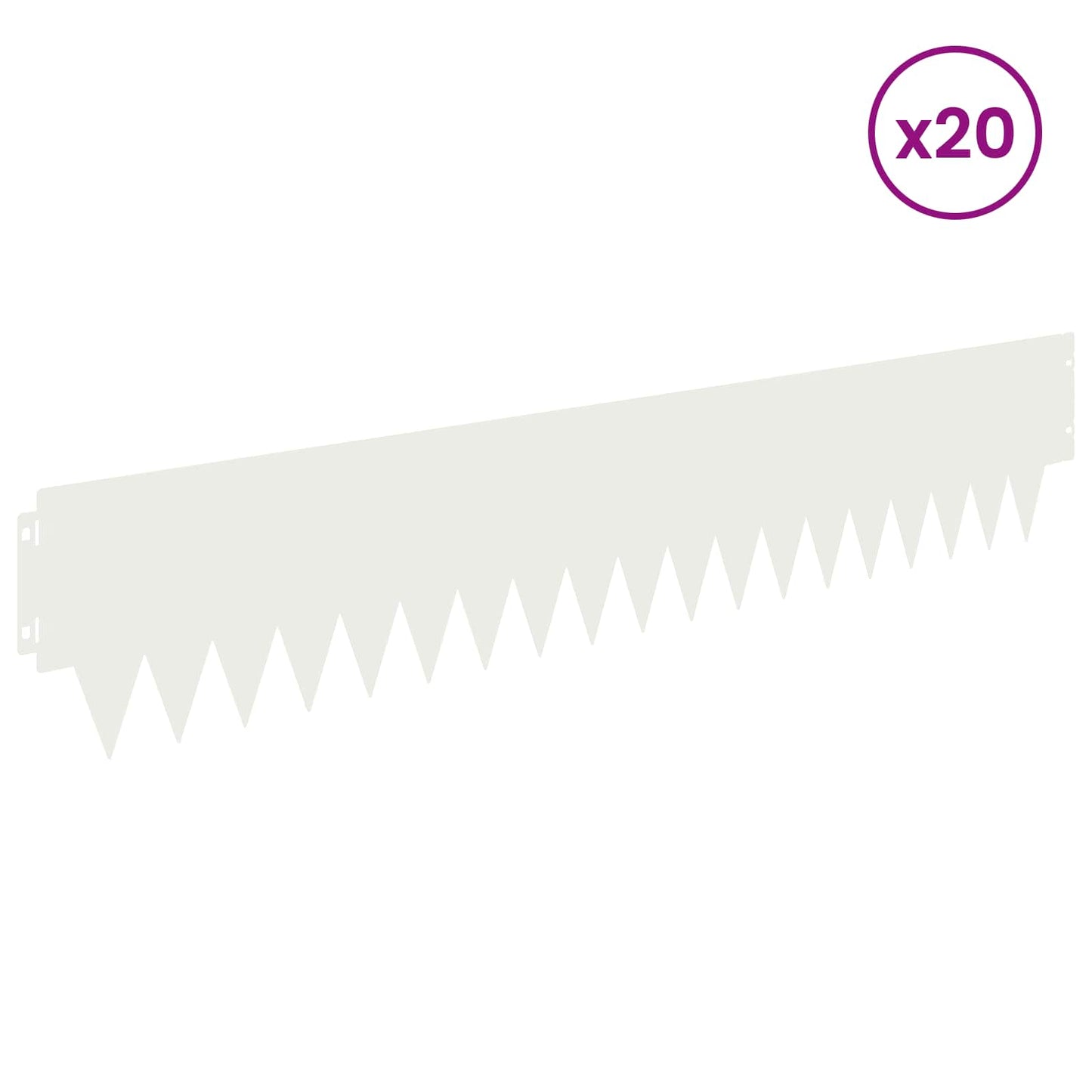 Gjerdekant 20 pcs 103 x 20 cm metall Hvit