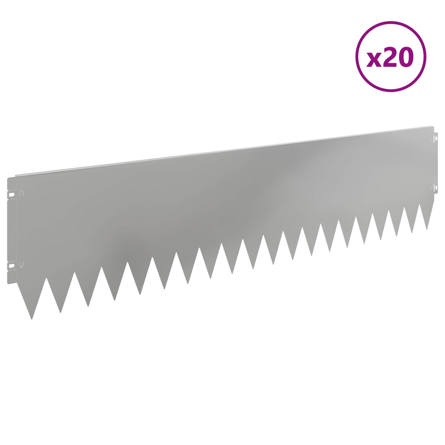 Gjerdekant 20 pcs 103 x 25 cm Stål Sølv
