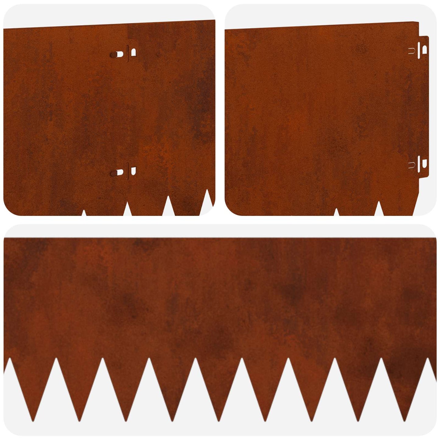 Gjerdekant 10 pcs 103 x 25 cm Stål Rusten