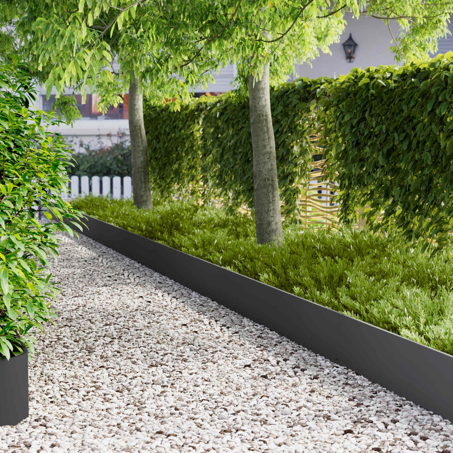 Gjerdekant 20 pcs 103 x 30 cm Stål Svart