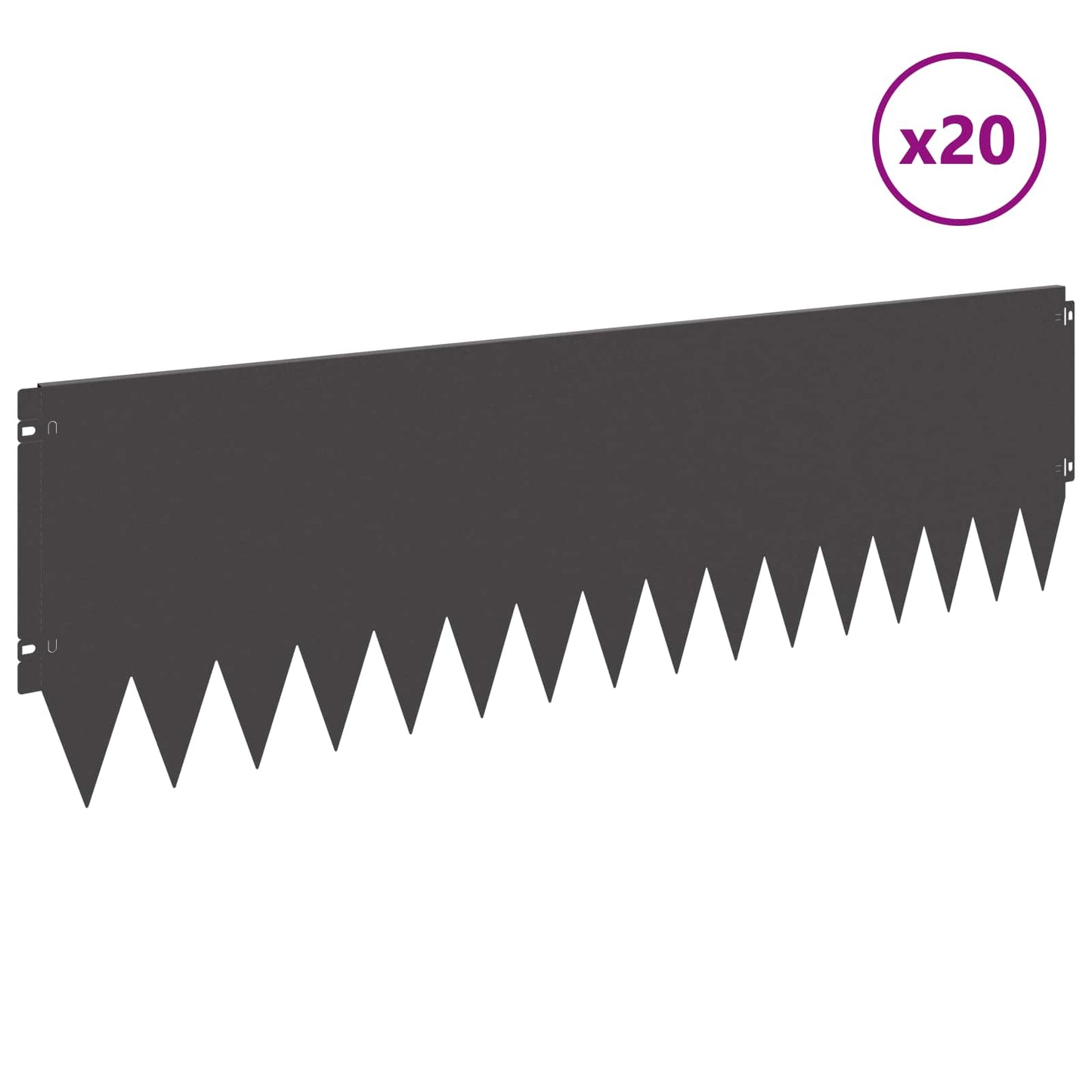 Gjerdekant 20 pcs 103 x 30 cm Stål Svart