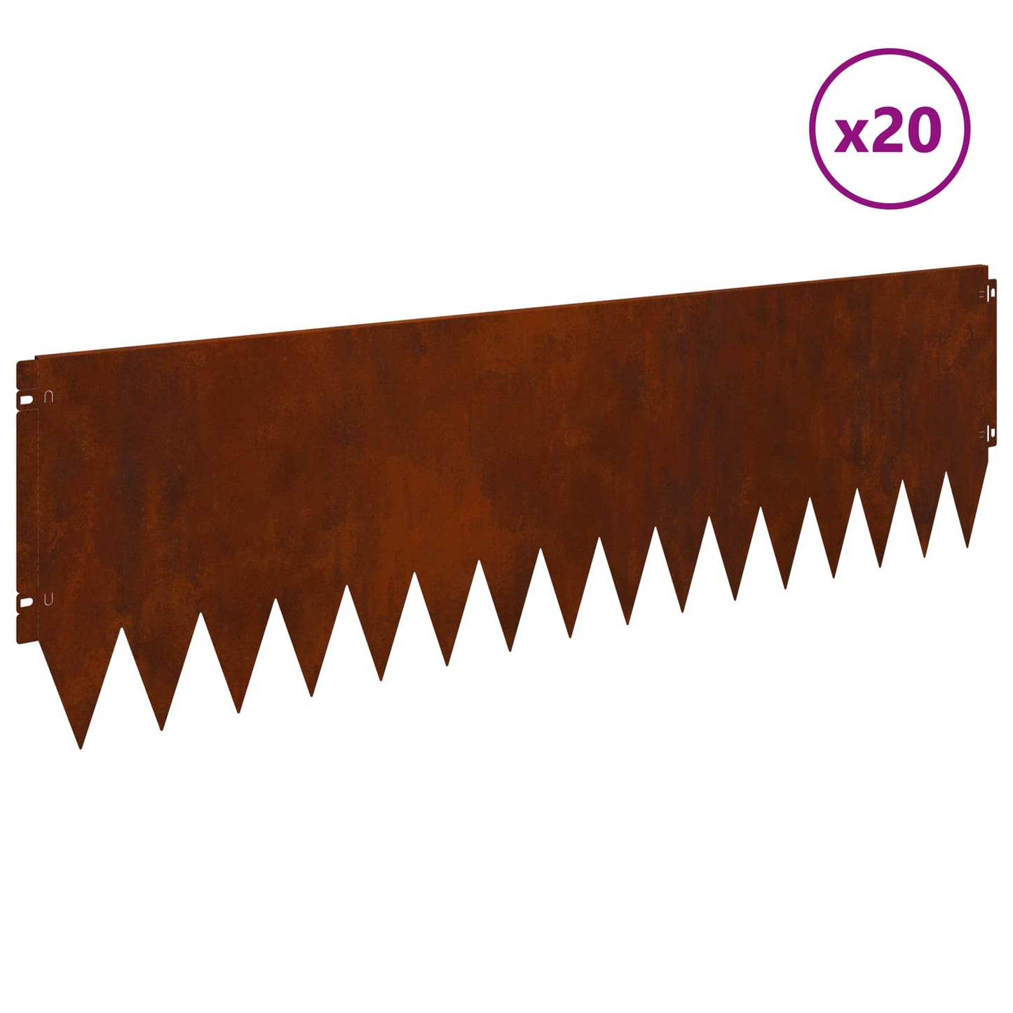 Gjerdekant 20 pcs 103 x 30 cm Stål Rusten