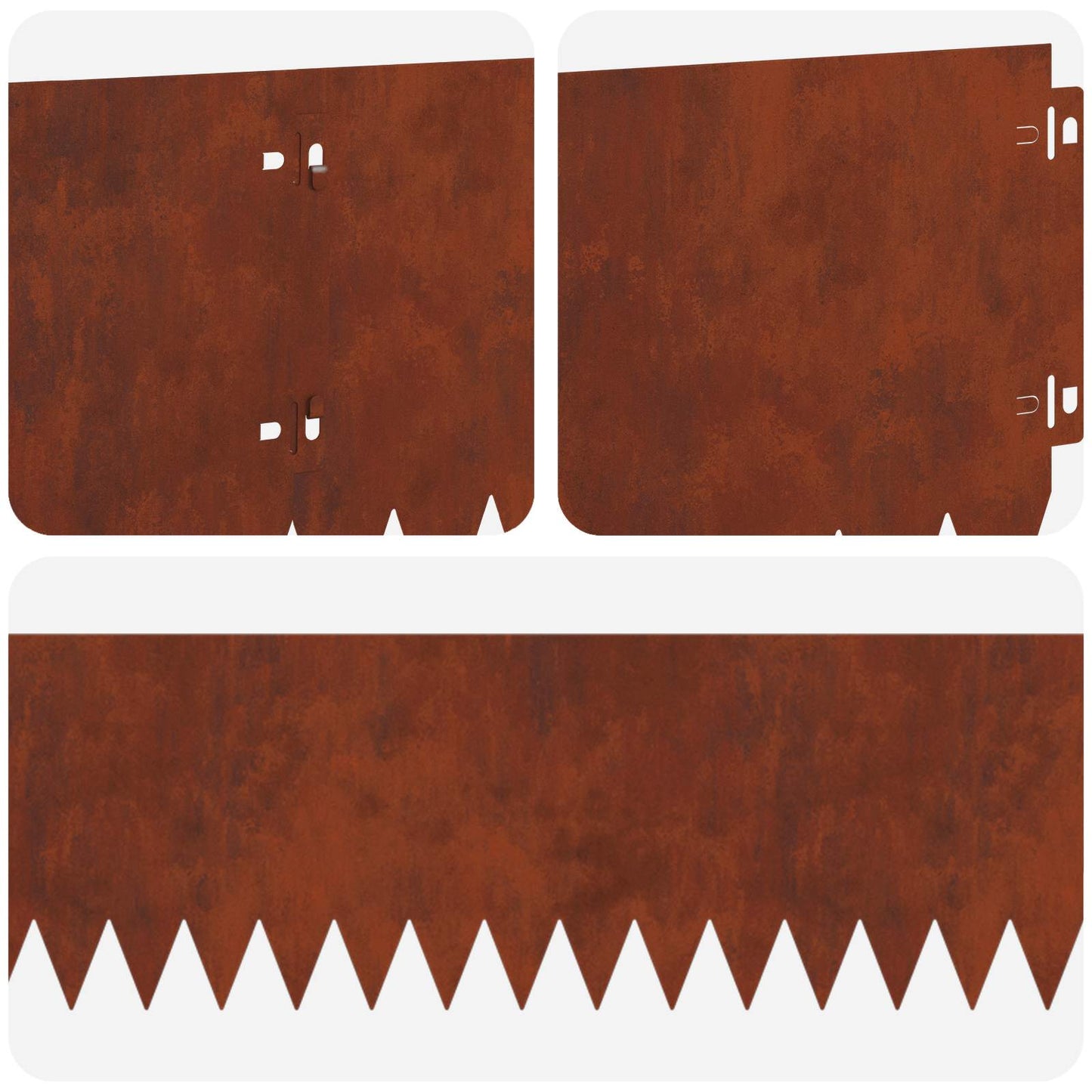 Gjerdekant 10 pcs 103 x 20 cm Stål Rusten