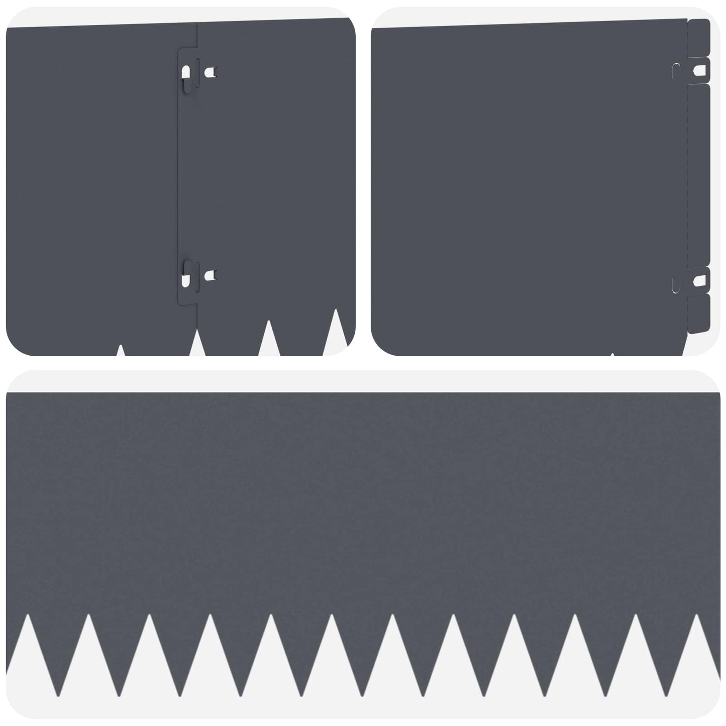 Gjerdekant 10 pcs 103 x 25 cm Stål Antrasitt