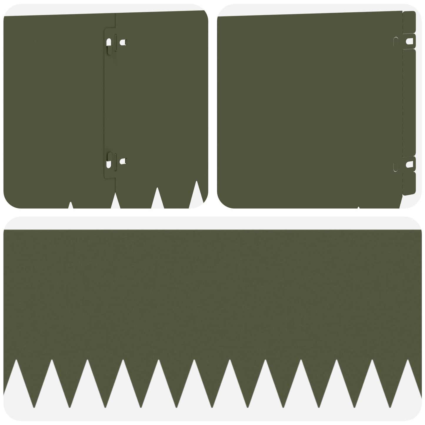 Gjerdekant 20 pcs 103 x 25 cm Stål Olivengrønn