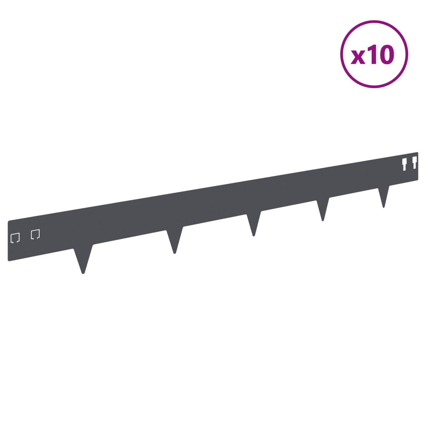 Gjerdekant 10 pcs 100 x 12 cm Stål Antrasitt