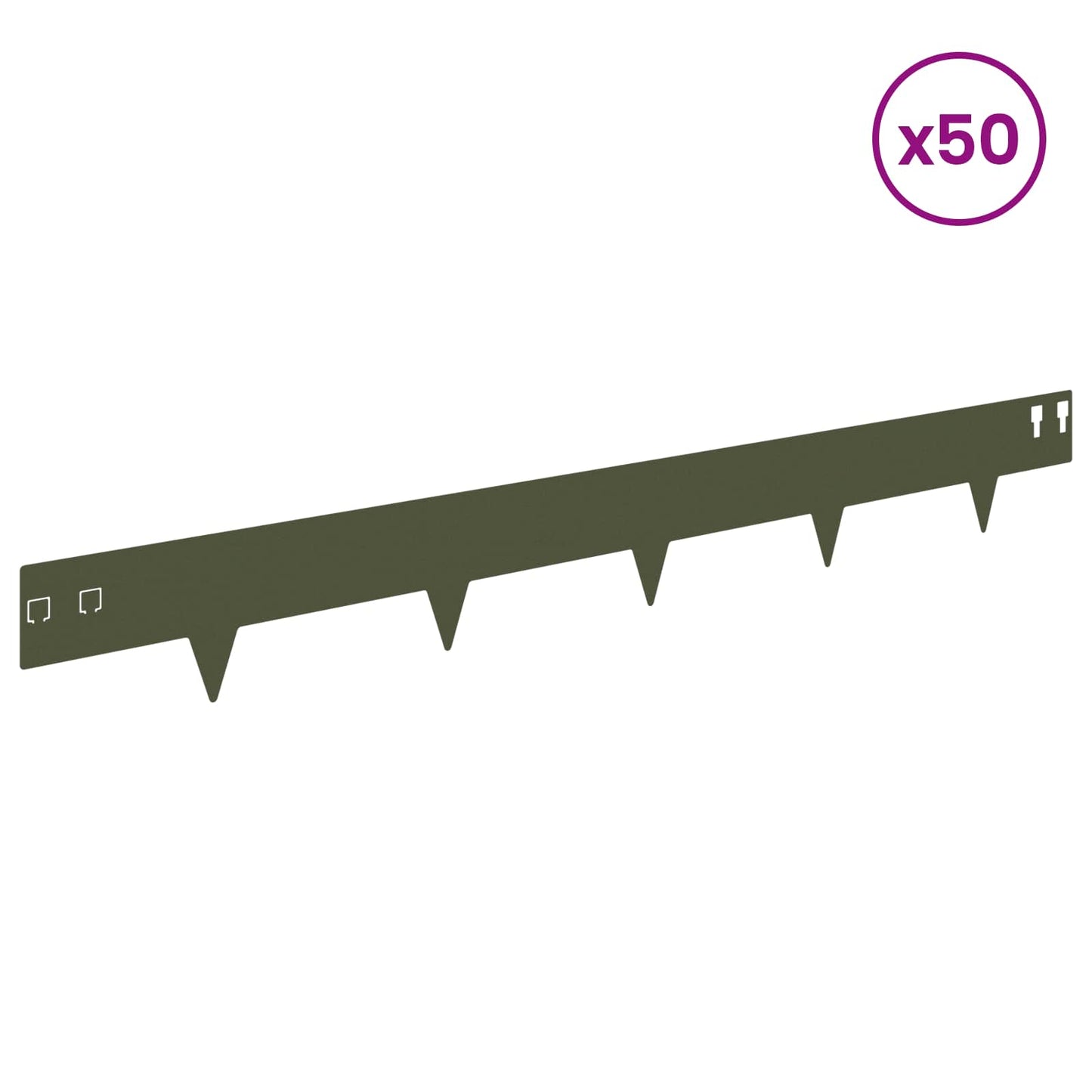 Gjerdekant 50 pcs 100 x 12 cm Stål Olivengrønn