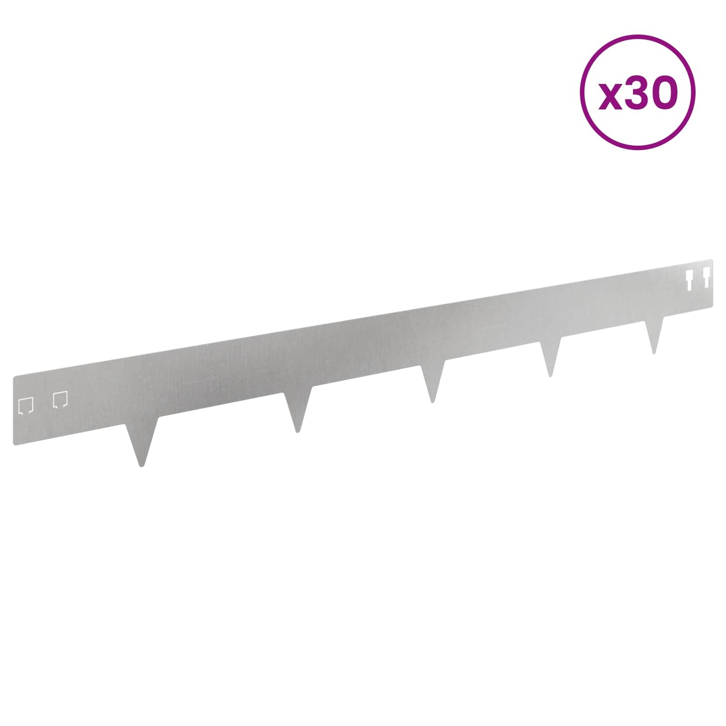 Gjerdekant 30 pcs 100 x 12 cm Stål Sølv