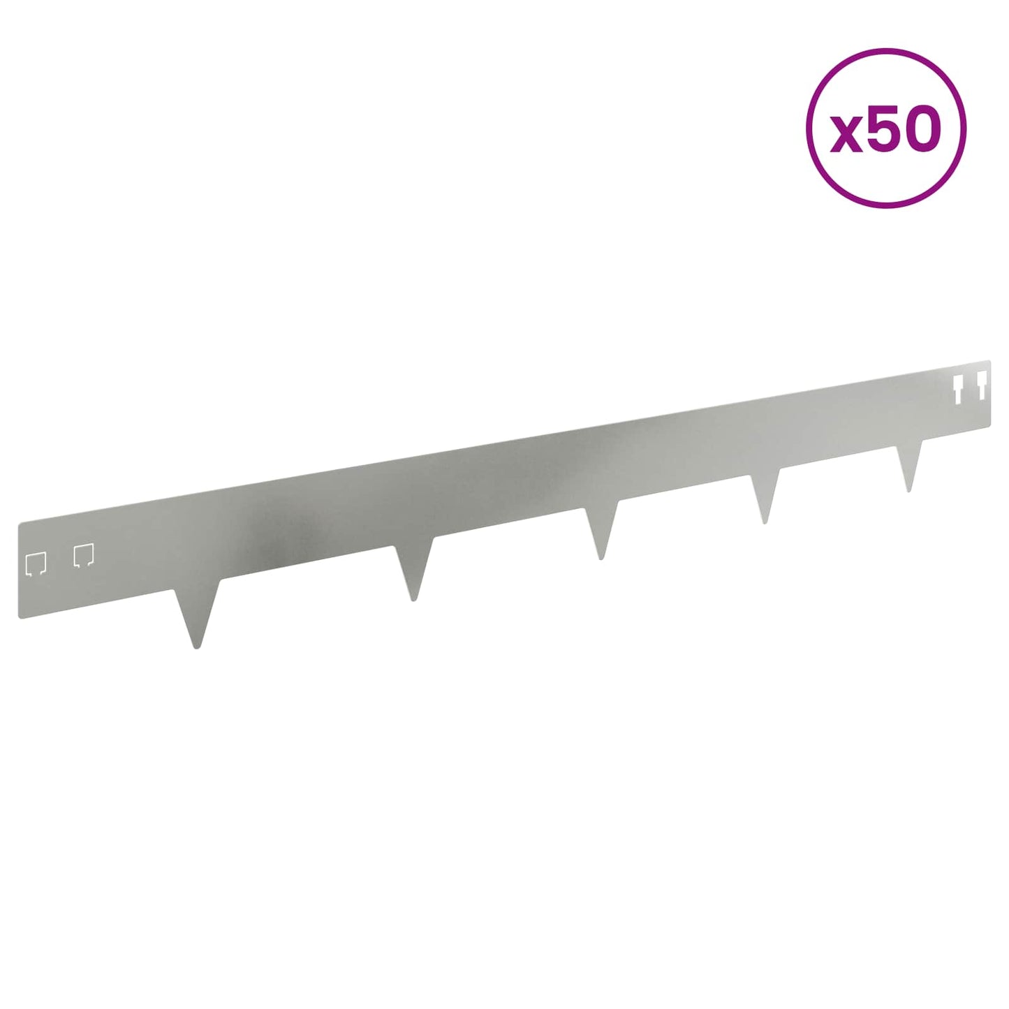 Gjerdekant 50 pcs 100 x 12 cm Stål Sølv
