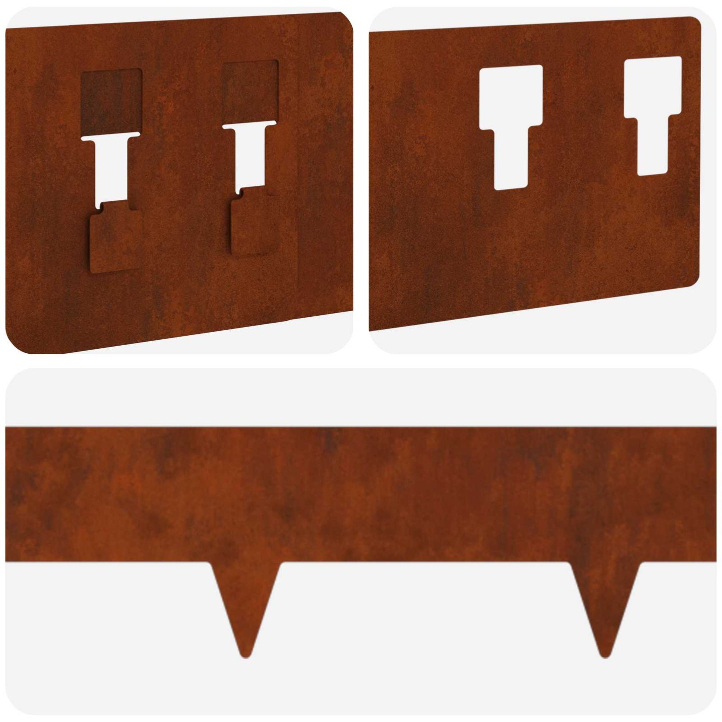 Gjerdekant 20 pcs 100 x 12 cm Stål Rusten