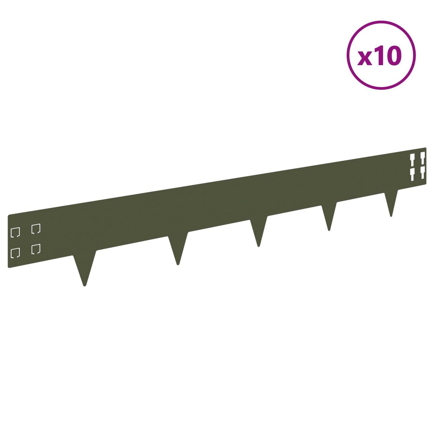 Gjerdekant 10 pcs 100 x 15 cm Stål Olivengrønn
