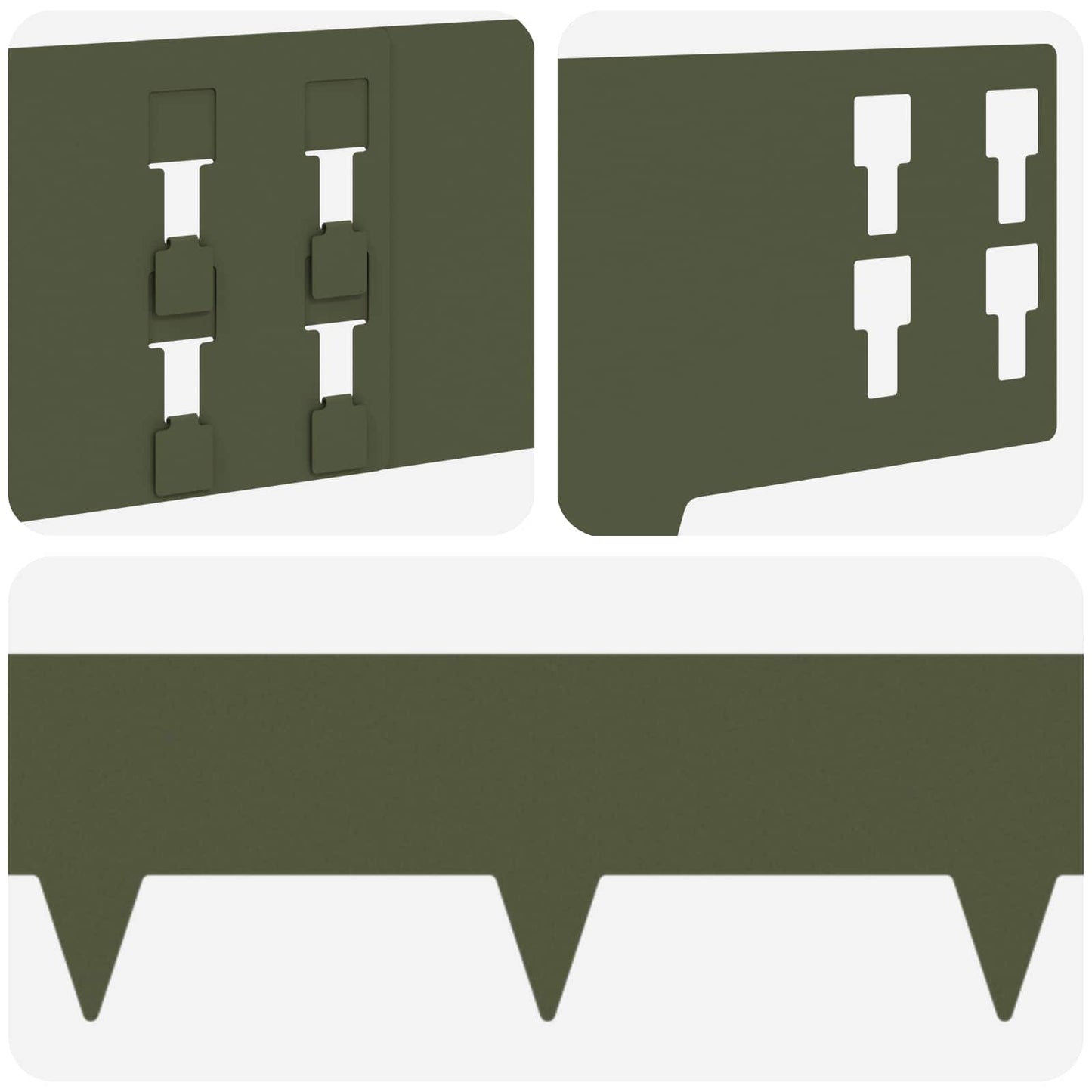 Gjerdekant 50 pcs 100 x 15 cm Stål Olivengrønn