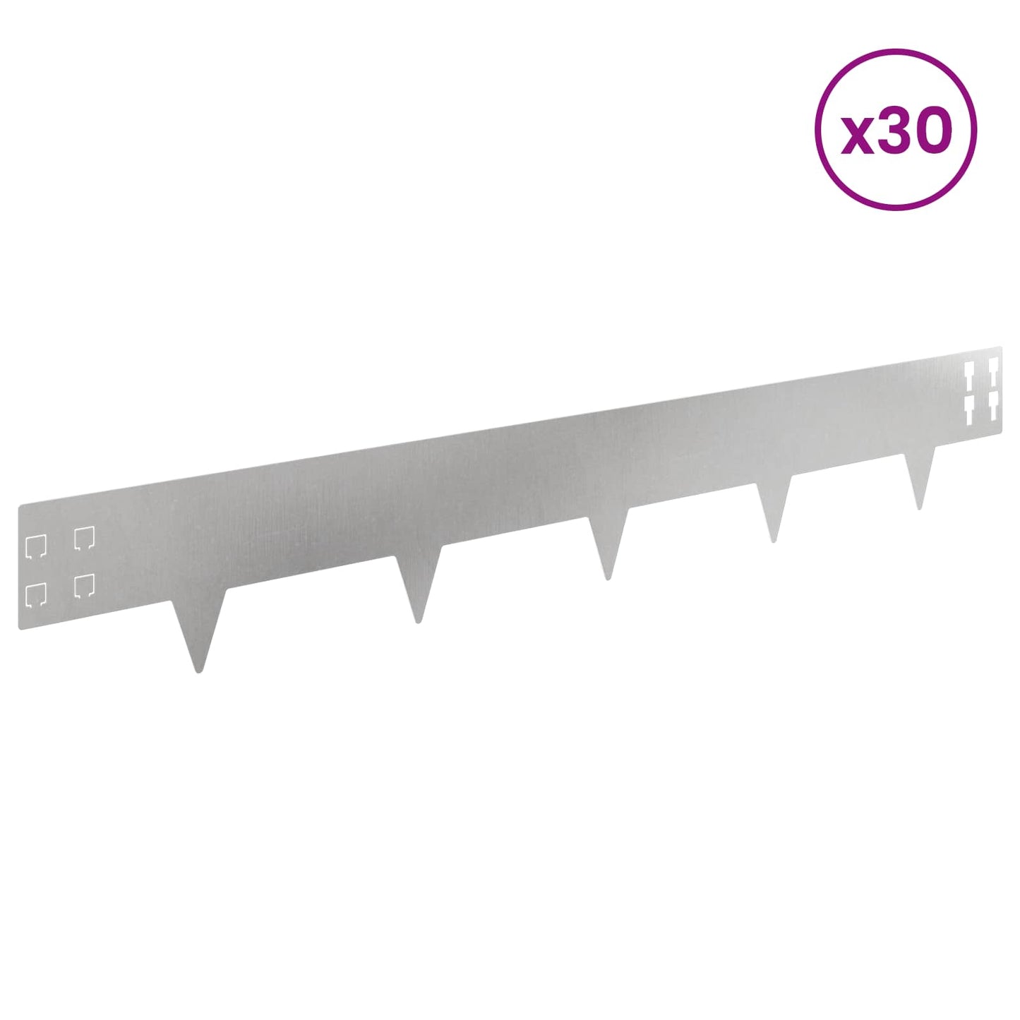 Gjerdekant 30 pcs 100 x 15 cm Stål Sølv
