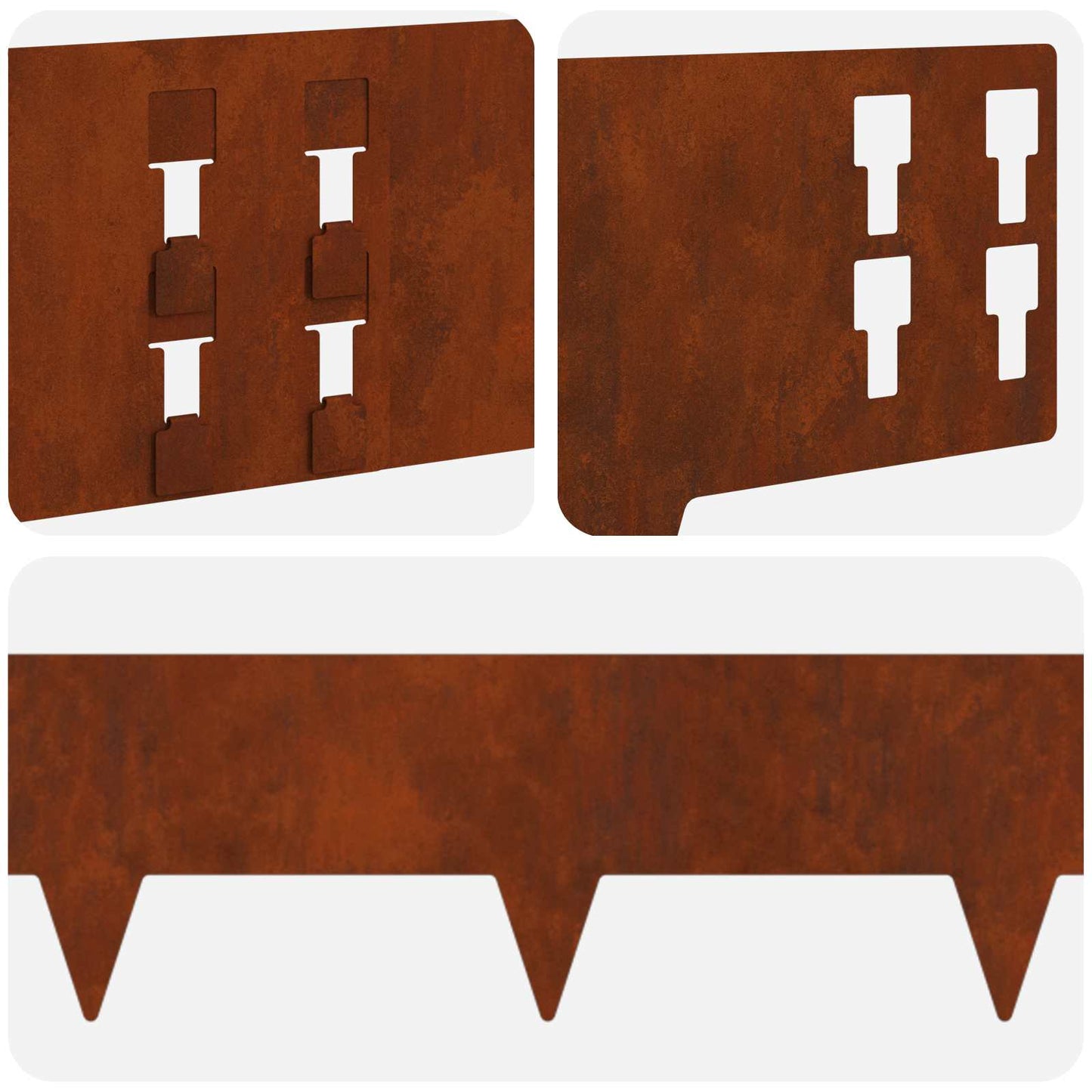 Gjerdekant 10 pcs 100 x 15 cm Stål Rusten