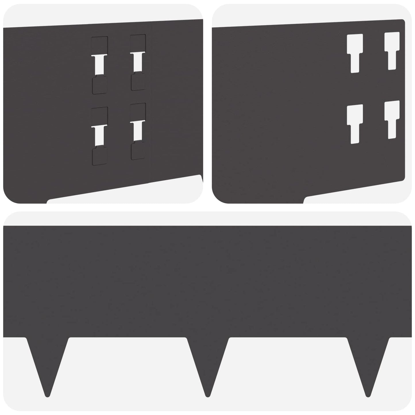 Gjerdekant 10 pcs 100 x 20 cm Stål Svart
