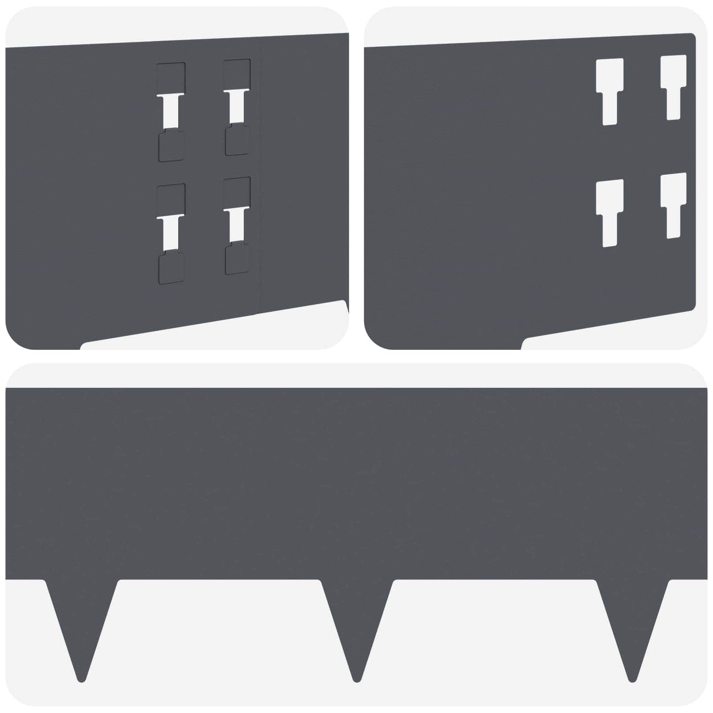 Gjerdekant 50 pcs 100 x 20 cm Stål Antrasitt