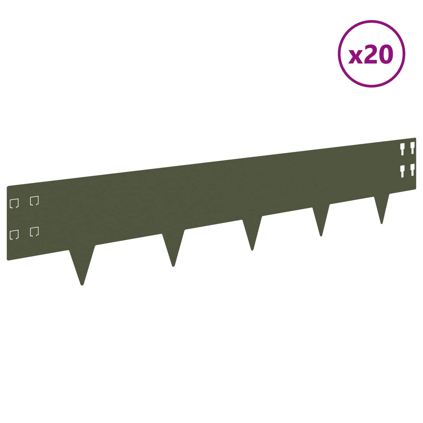 Gjerdekant 20 pcs 100 x 20 cm Stål Olivengrønn