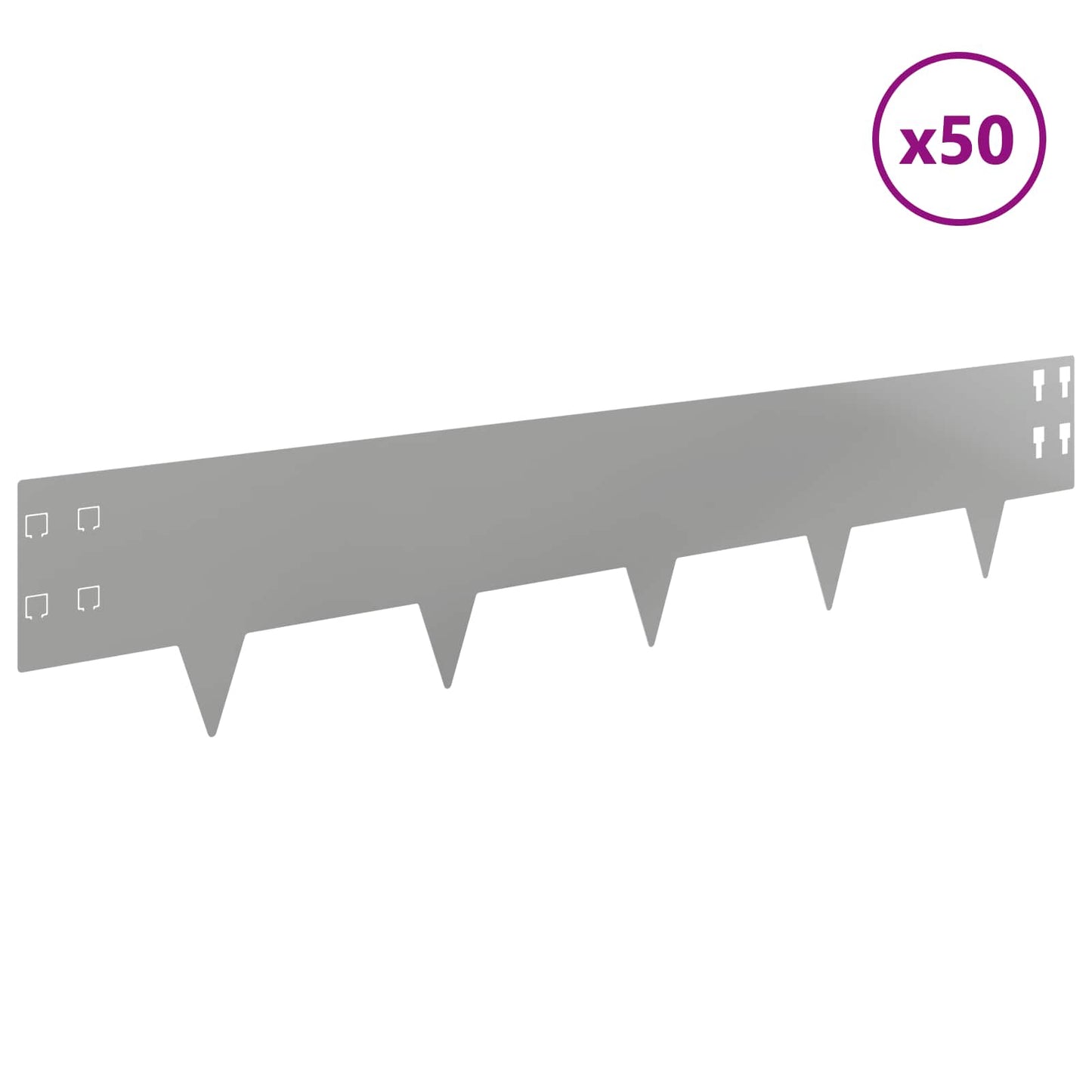 Gjerdekant 50 pcs 100 x 20 cm Stål Sølv