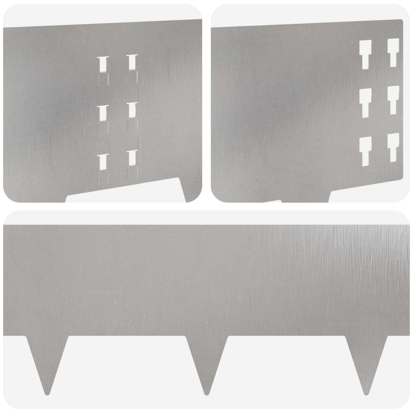 Gjerdekant 20 pcs 100 x 25 cm Stål Sølv
