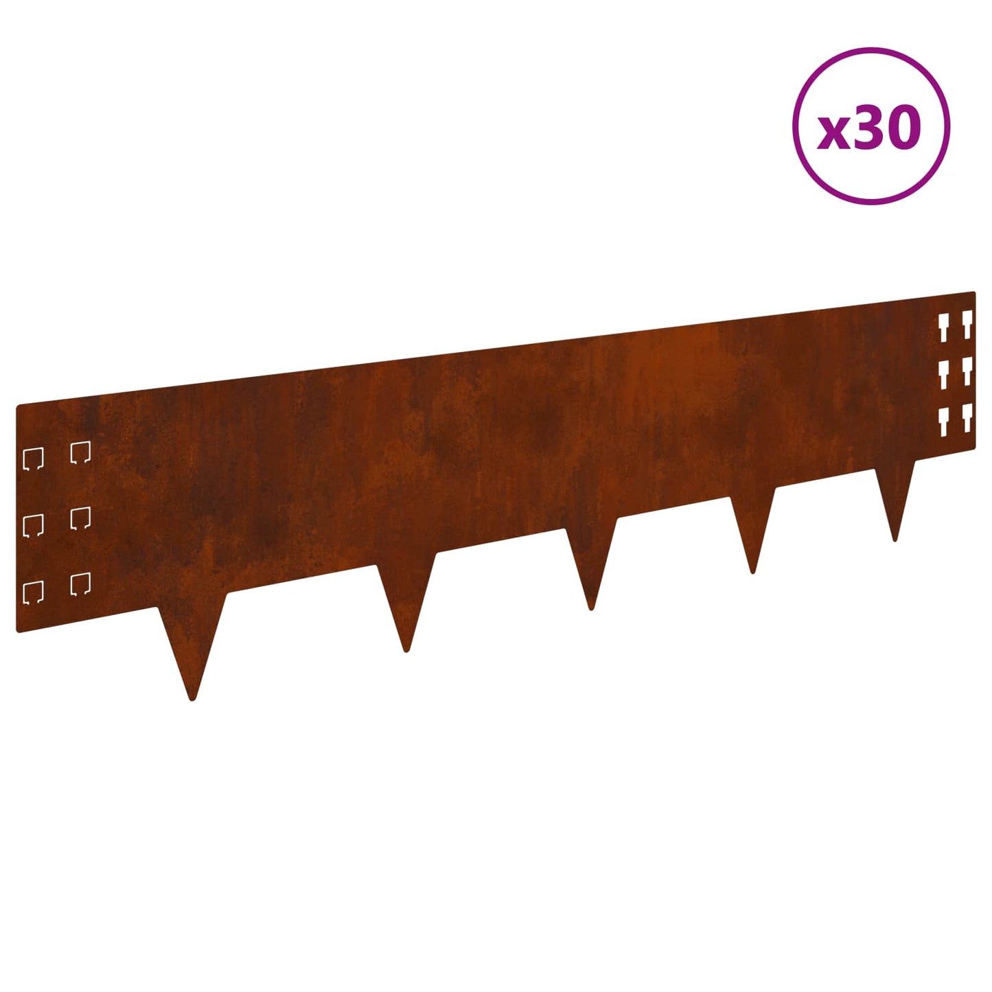 Gjerdekant 30 pcs 100 x 25 cm Stål Rusten