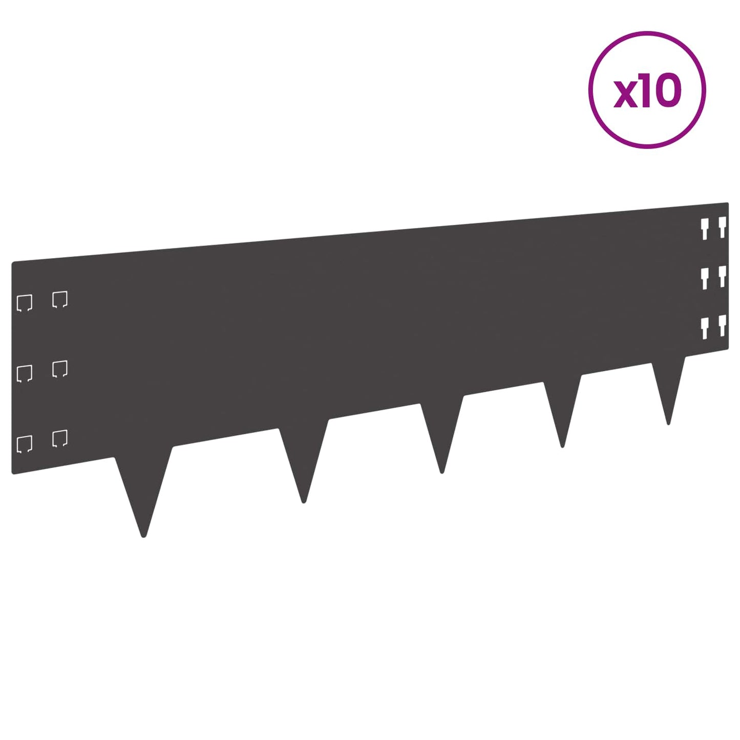 Gjerdekant 10 pcs 100 x 30 cm Stål Svart