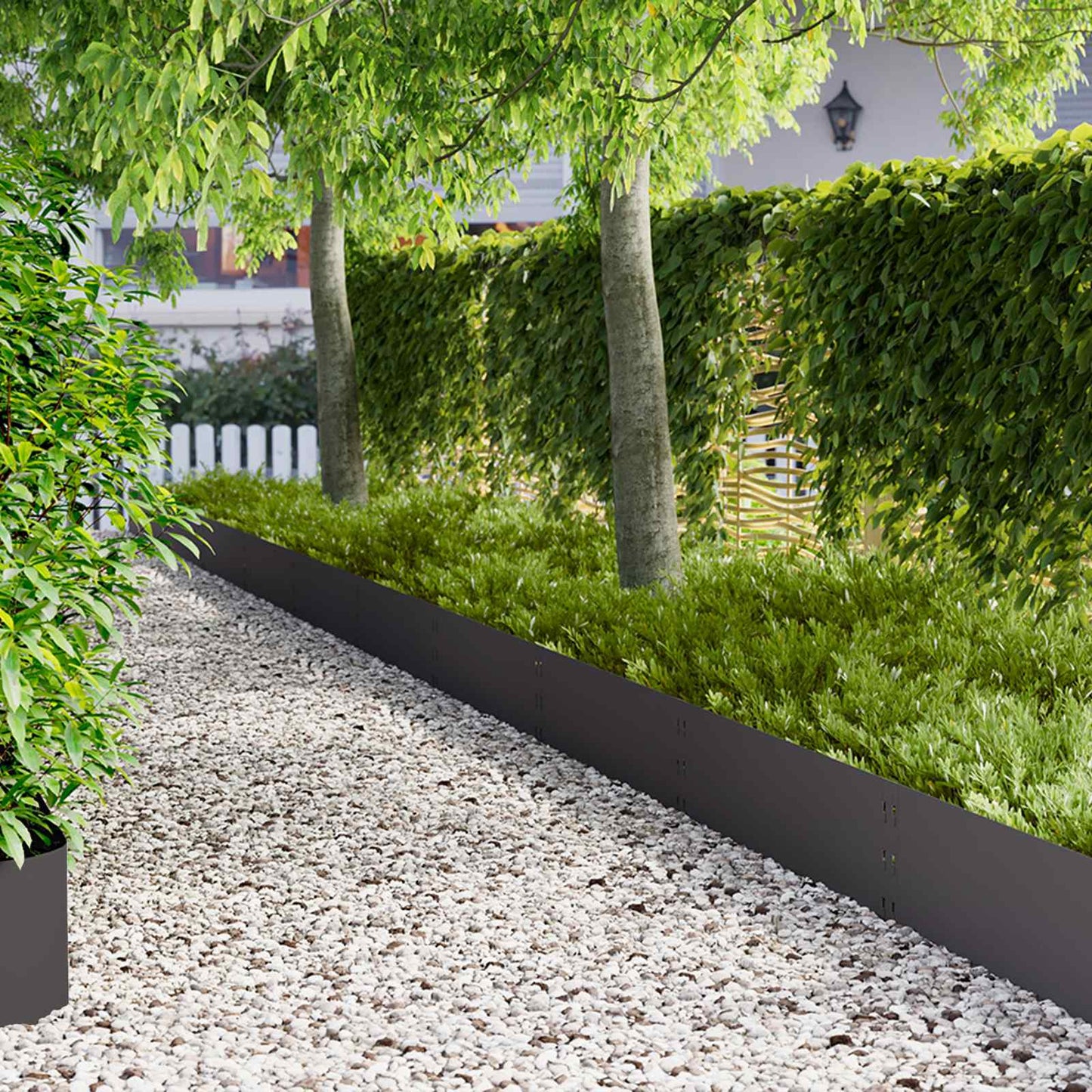 Gjerdekant 20 stk. 100 x 30 cm Stål Svart