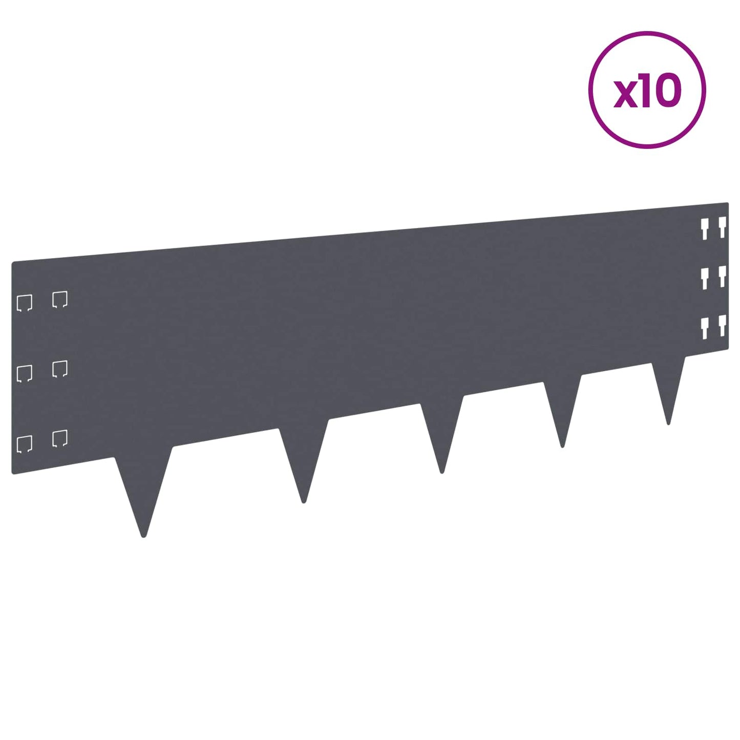 Gjerdekant 10 pcs 100 x 30 cm Stål Antrasitt