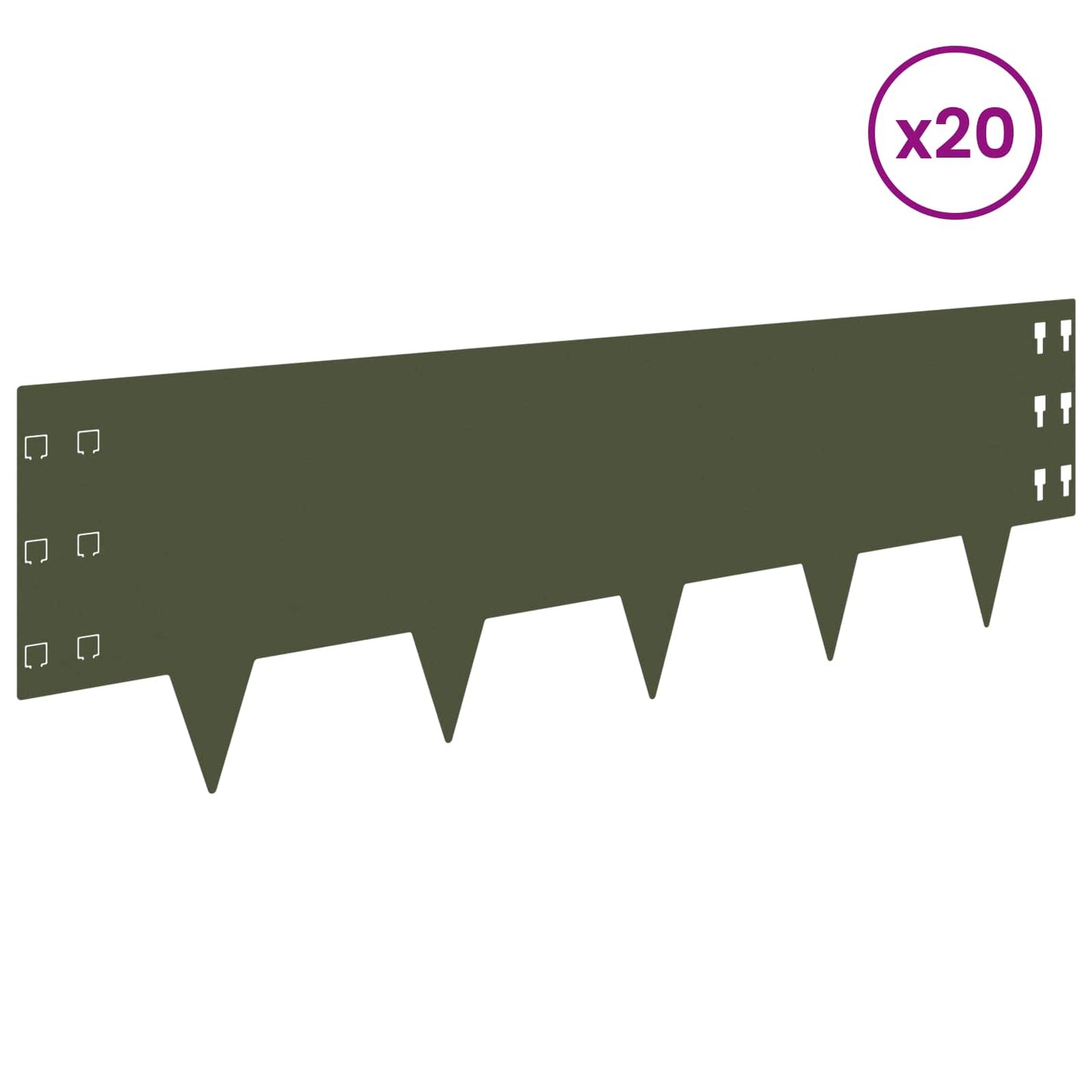 Gjerdekant 20 pcs 100 x 30 cm Stål Olivengrønn