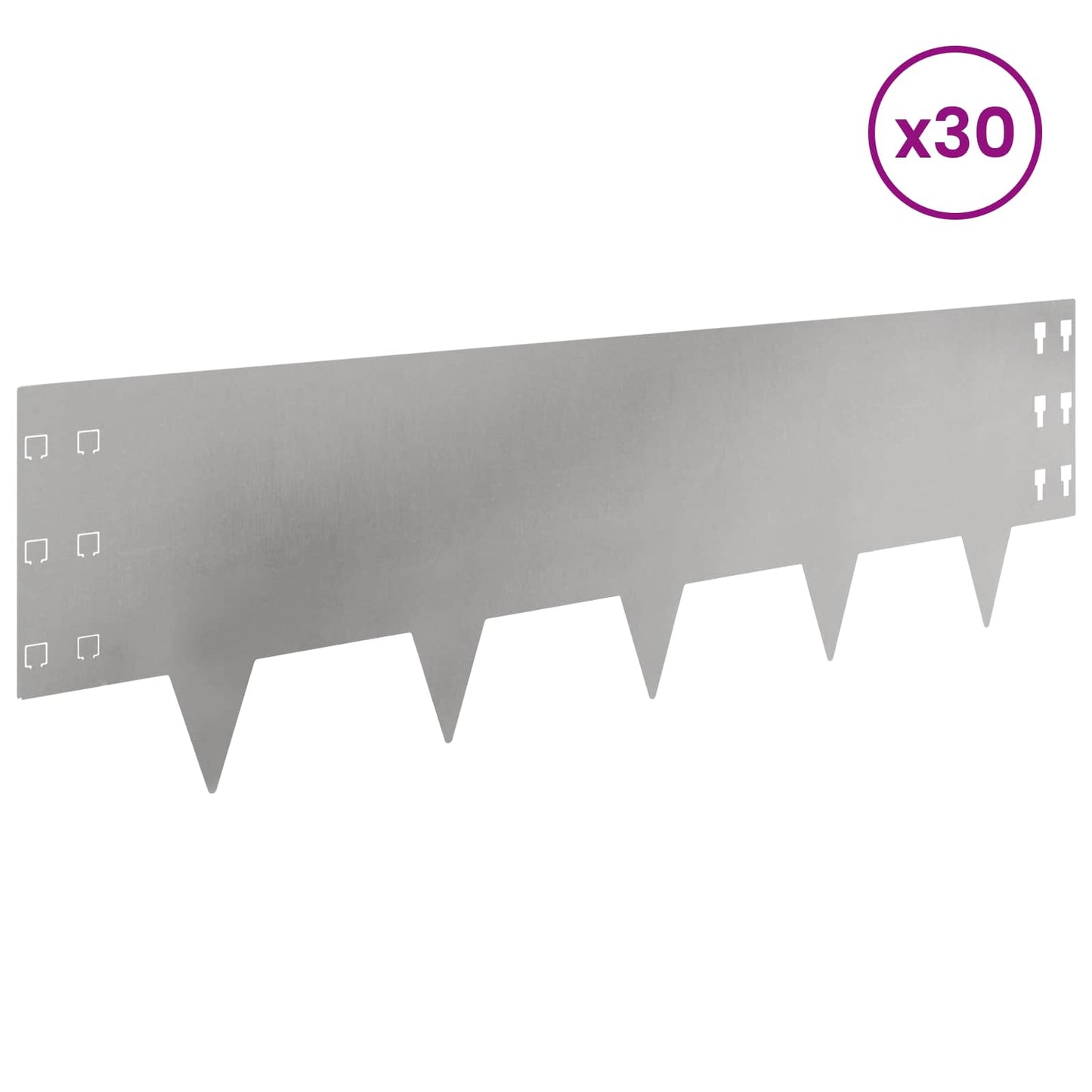 Gjerdekant 30 pcs 100 x 30 cm Stål Sølv