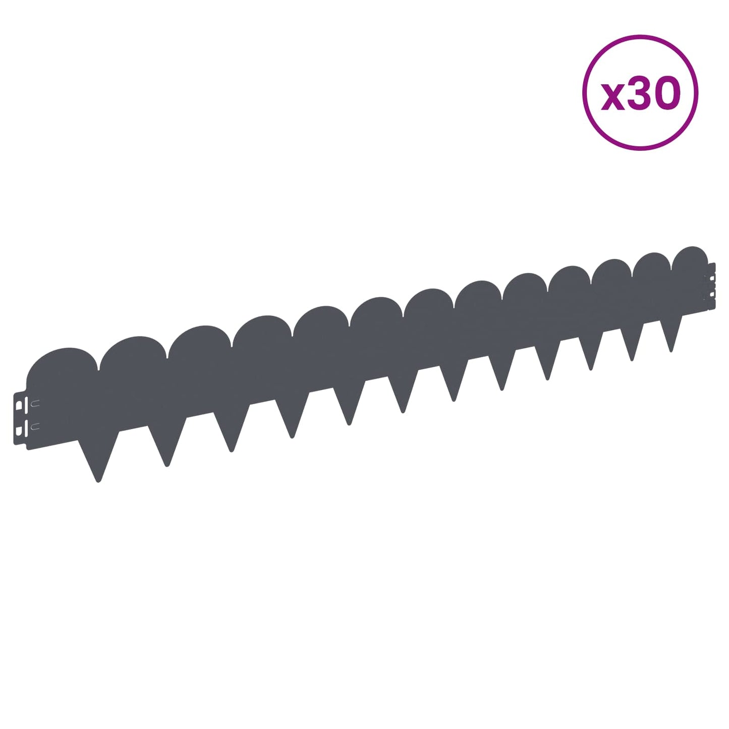 Gjerdekant 30 pcs 103 x 15 cm Stål Antrasitt