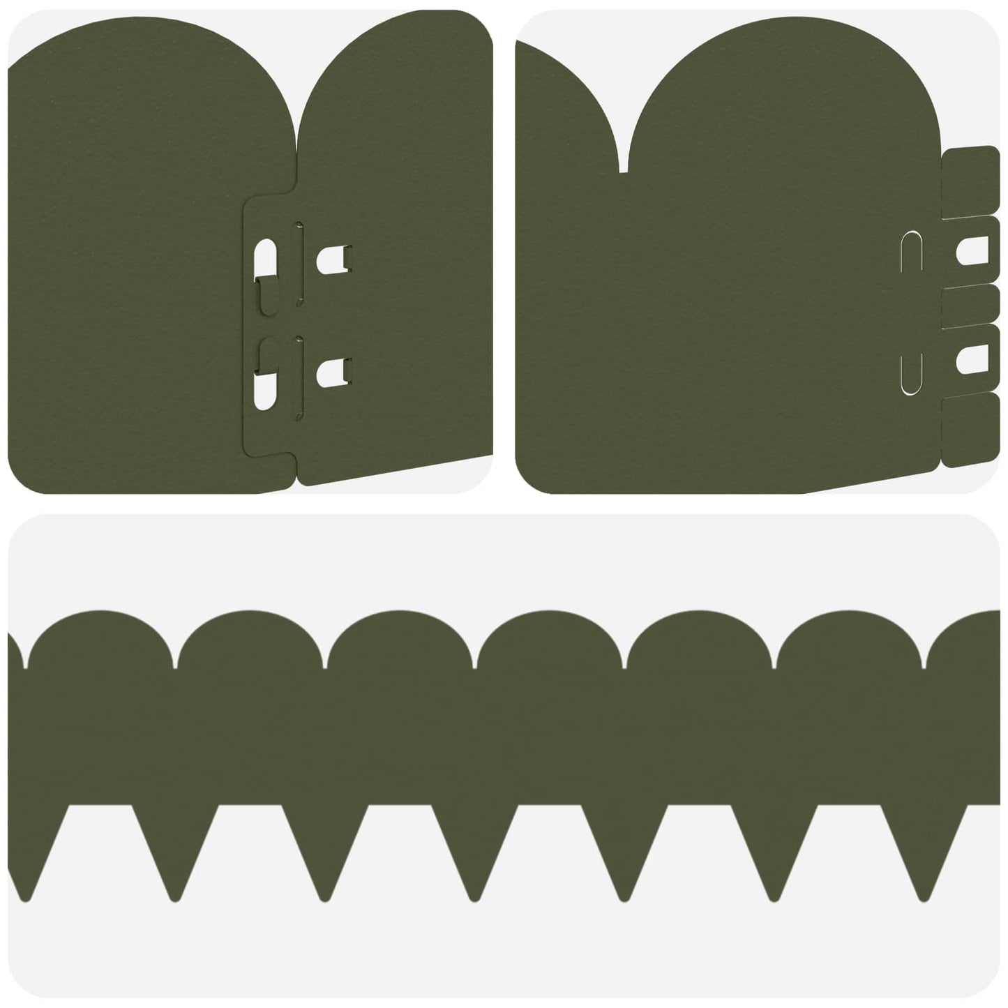 Gjerdekant 10 pcs 103 x 15 cm Stål Olivengrønn