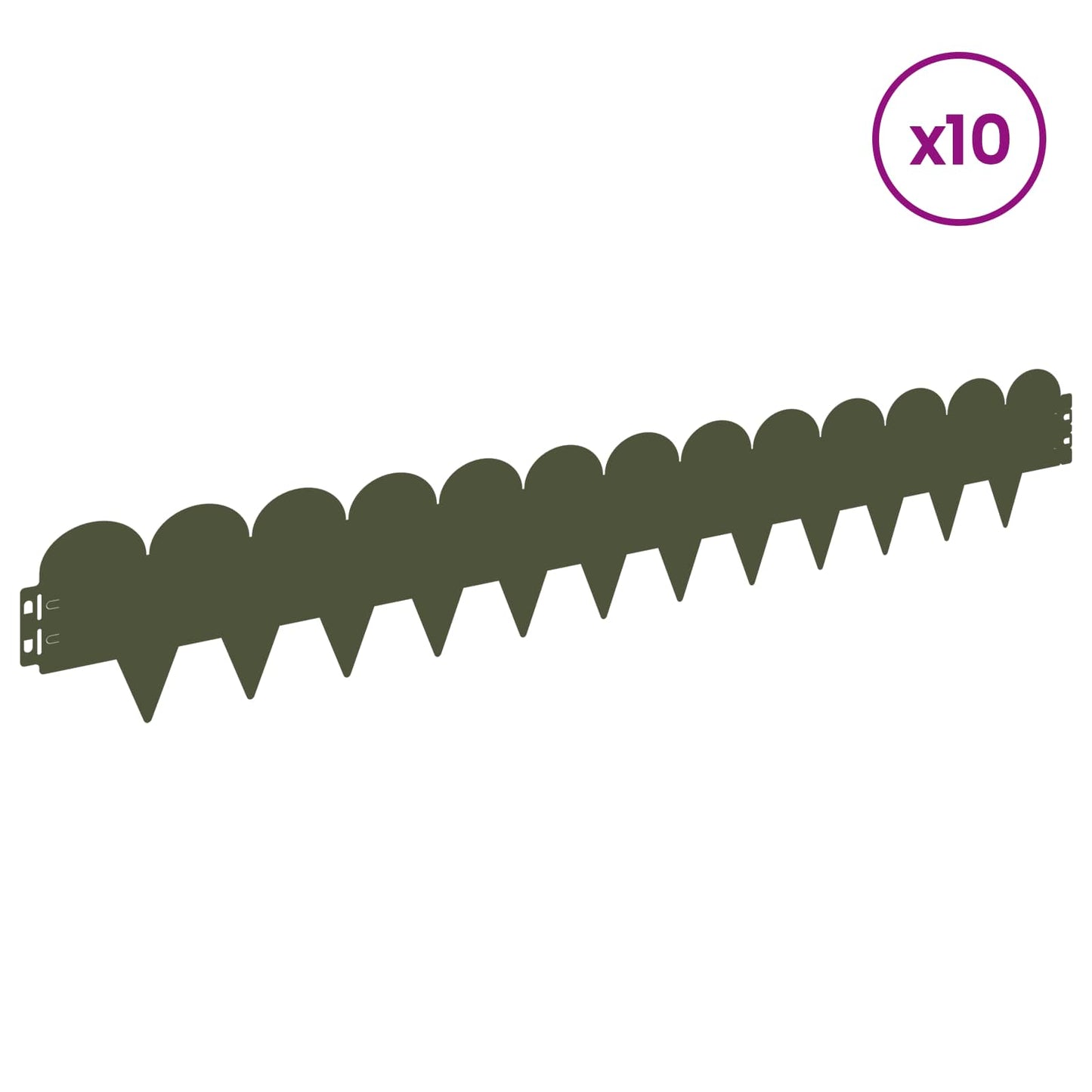 Gjerdekant 10 pcs 103 x 15 cm Stål Olivengrønn