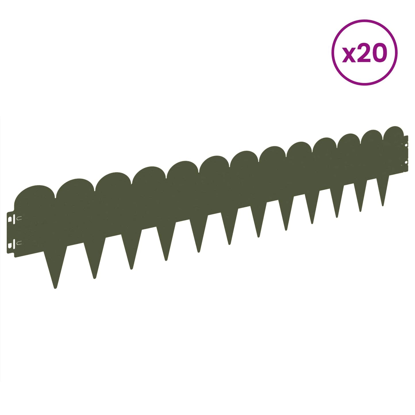 Gjerdekant 20 pcs 103 x 20 cm Stål Olivengrønn