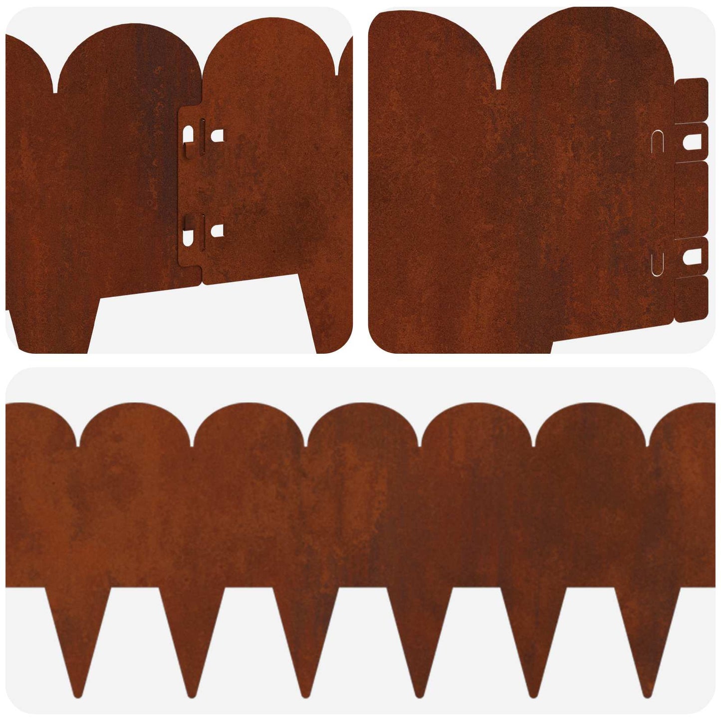 Gjerdekant 10 pcs 103 x 20 cm Stål Rusten