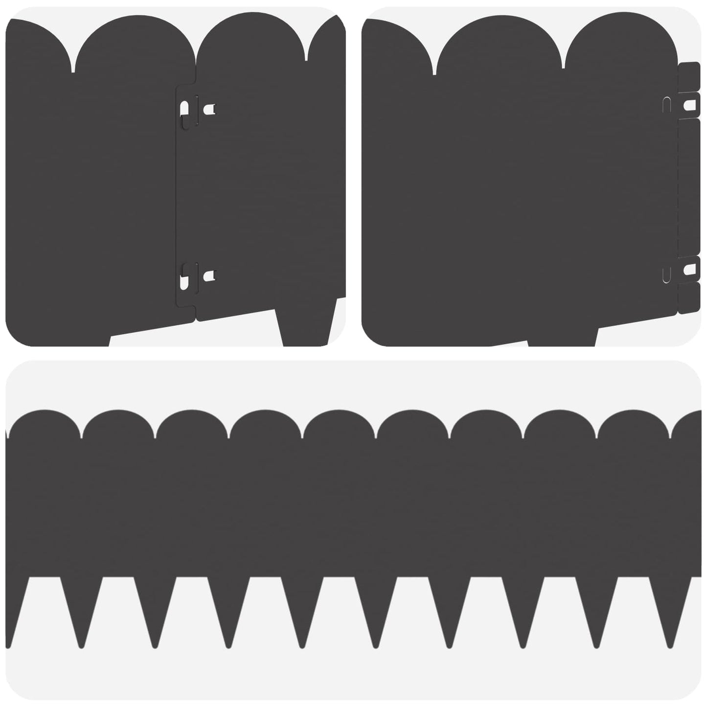 Gjerdekant 10 pcs 103 x 25 cm Stål Svart