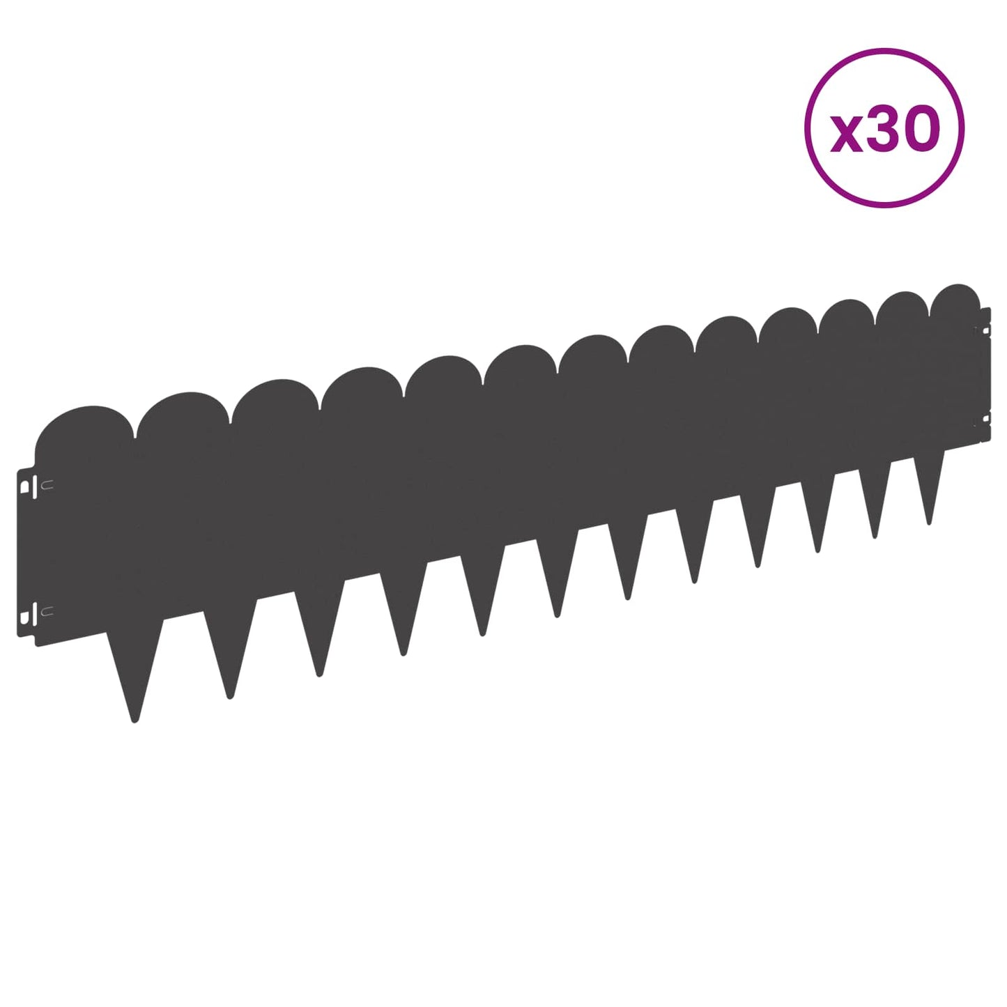 Gjerdekant 30 pcs 103 x 25 cm Stål Svart