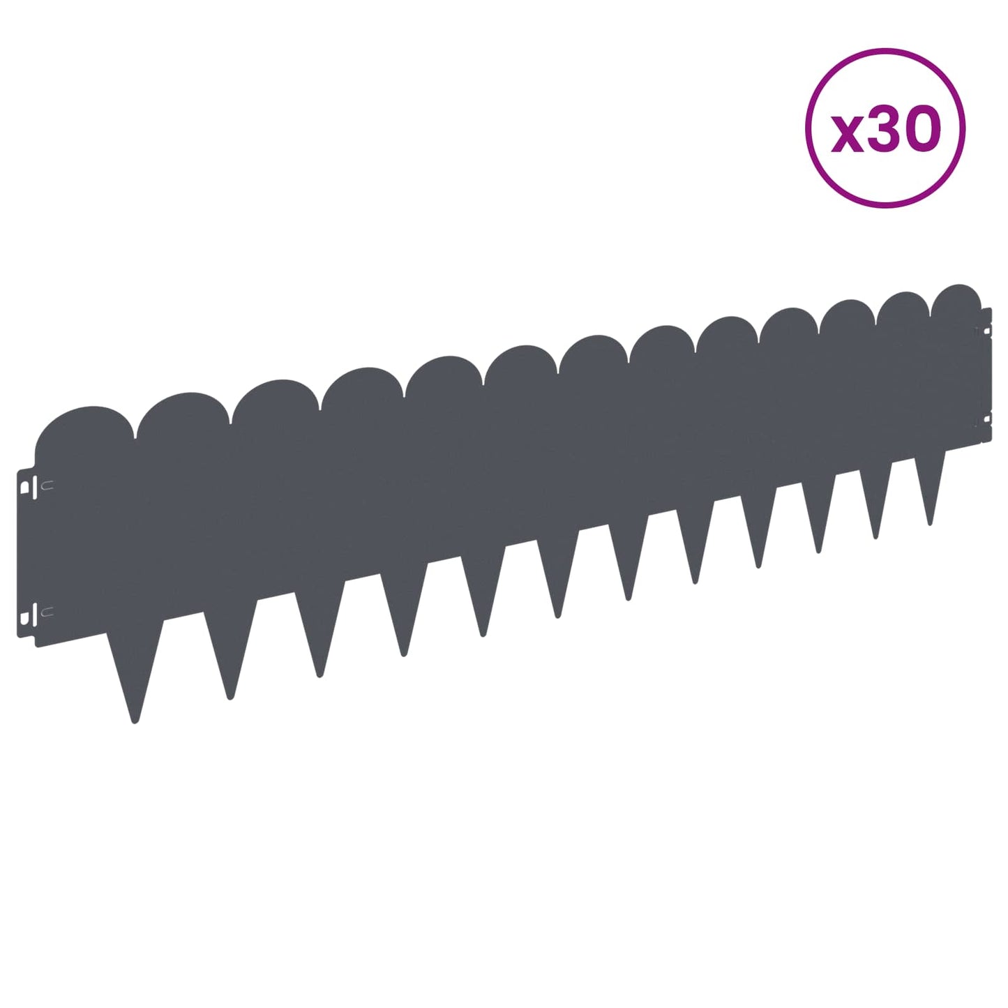 Gjerdekant 30 pcs 103 x 25 cm Stål Antrasitt