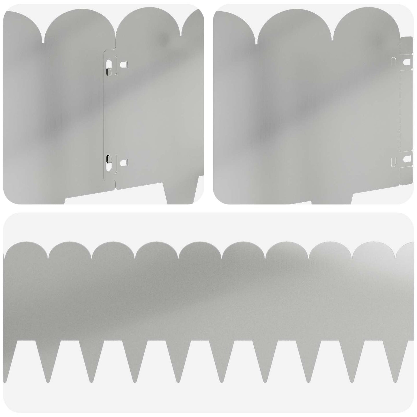Gjerdekant 10 pcs 103 x 25 cm Stål Sølv
