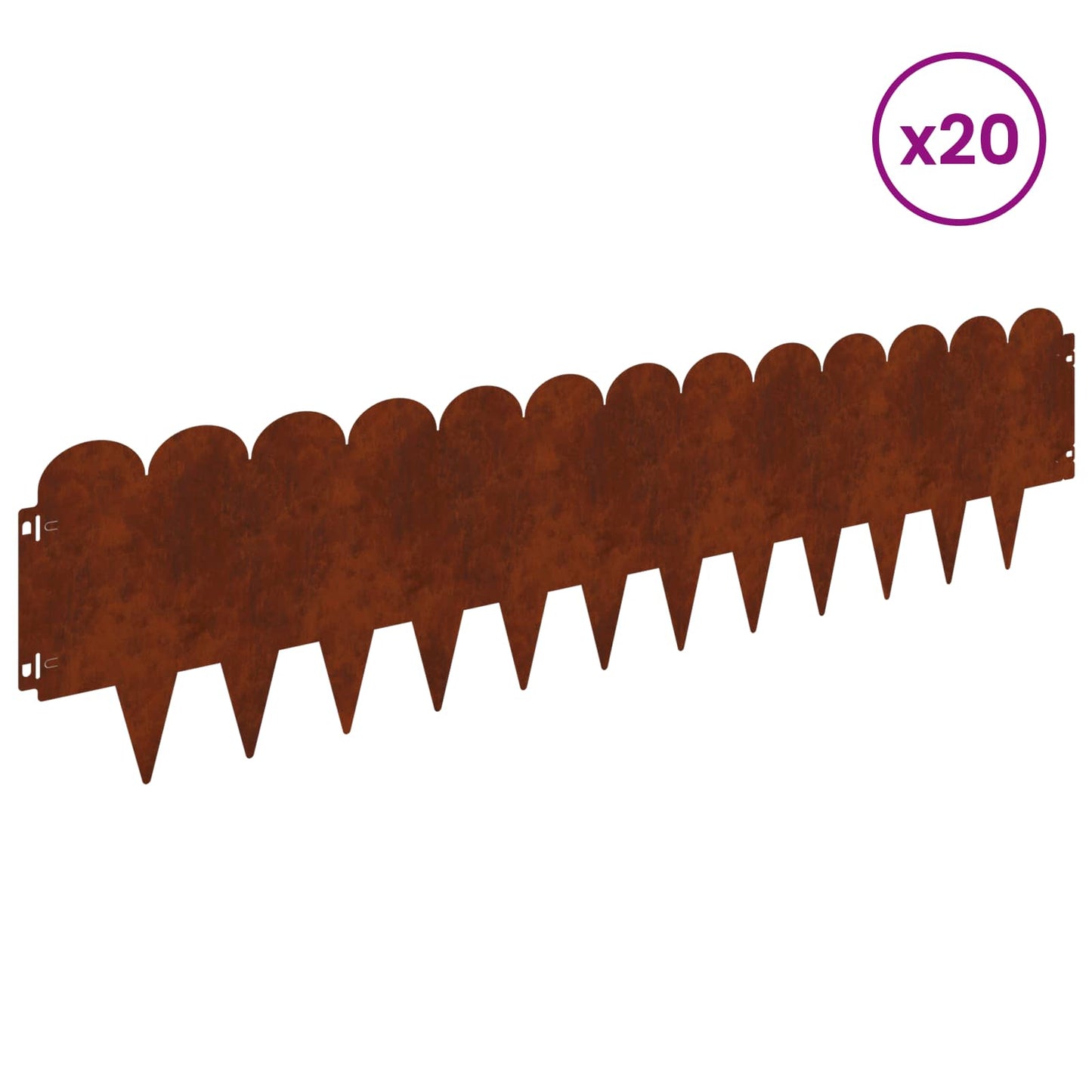 Gjerdekant 20 pcs 103 x 25 cm Stål Rusten