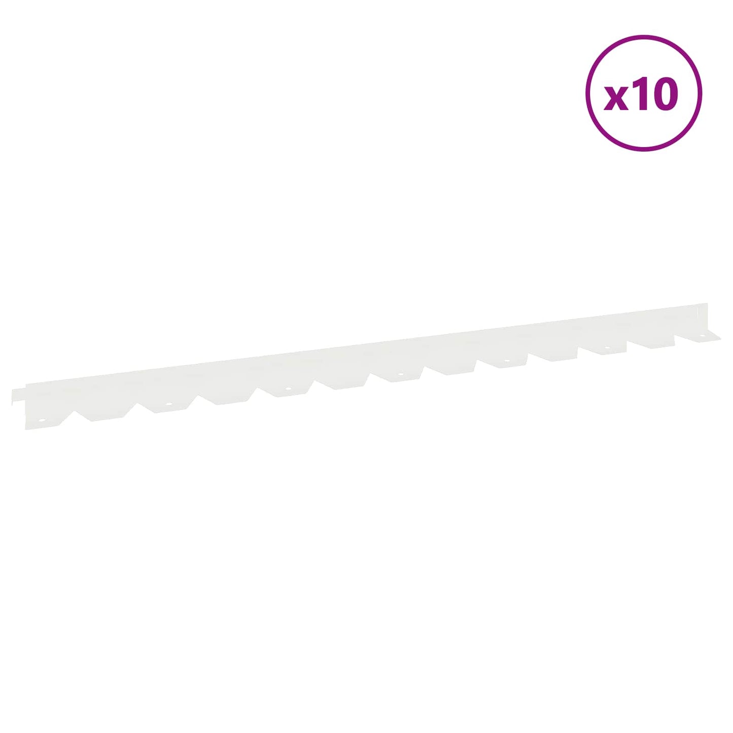 Gjerdekant 10 pcs 102 x 4 x 4 cm Stål Hvit