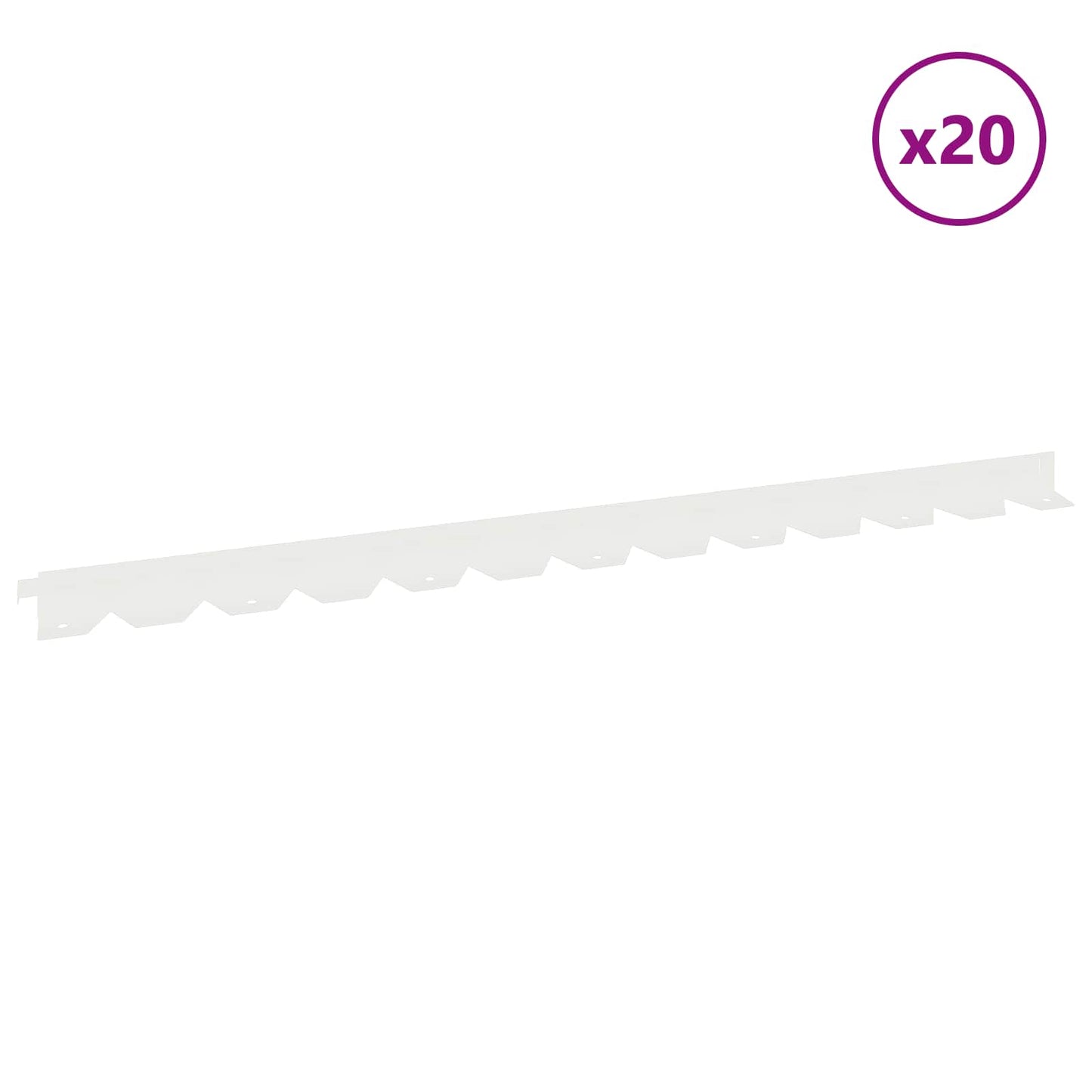 Gjerdekant 20 pcs 102 x 4 x 4 cm Stål Hvit