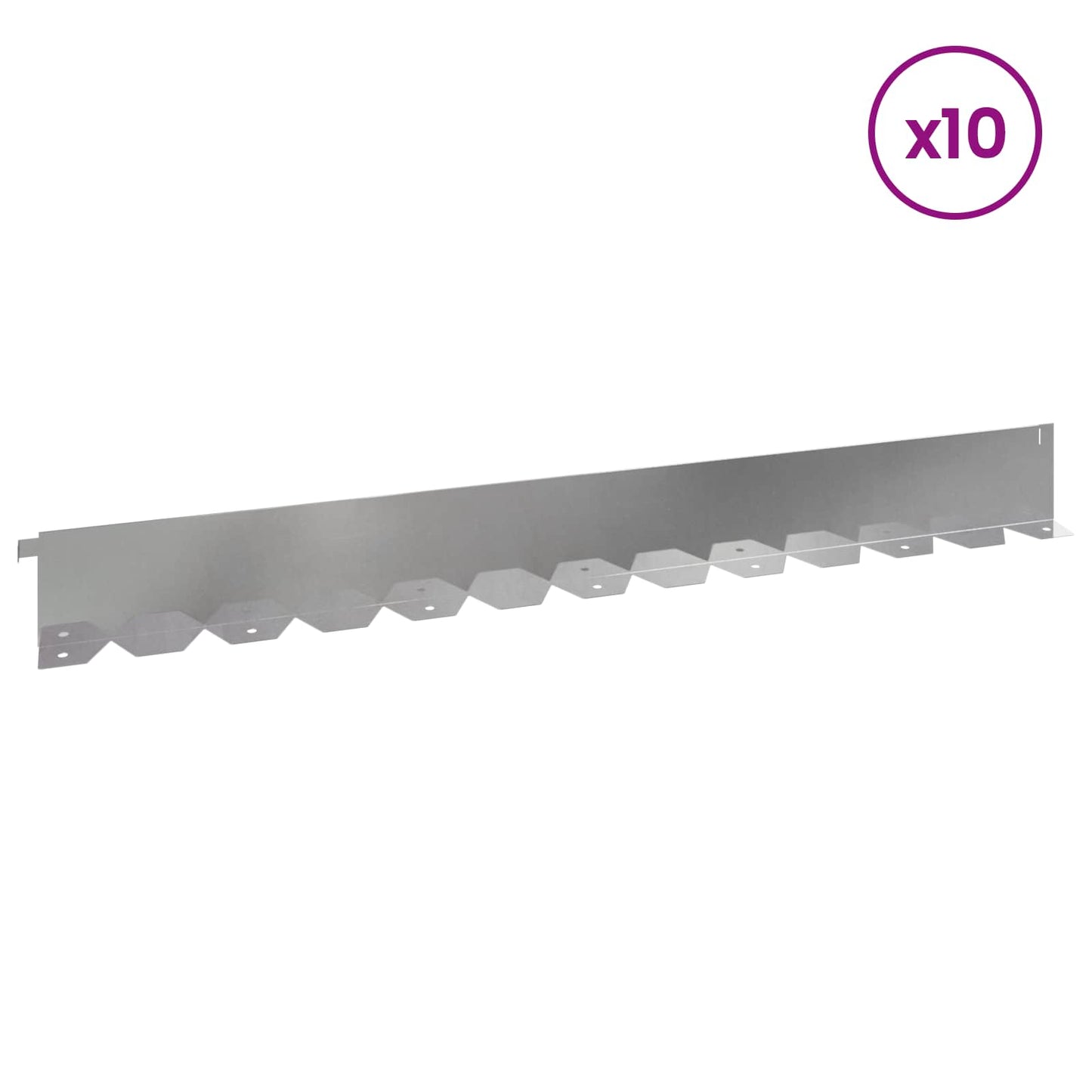 Gjerdekant 10 pcs 102 x 10 x 4 cm Stål Sølv