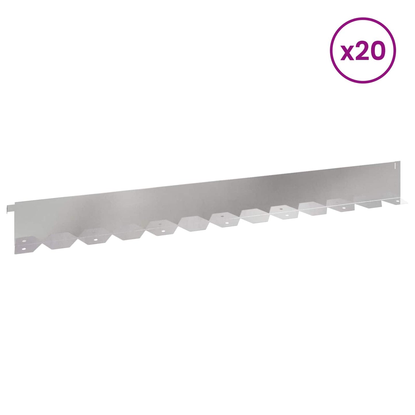 Gjerdekant 20 pcs 102 x 10 x 4 cm Stål Sølv