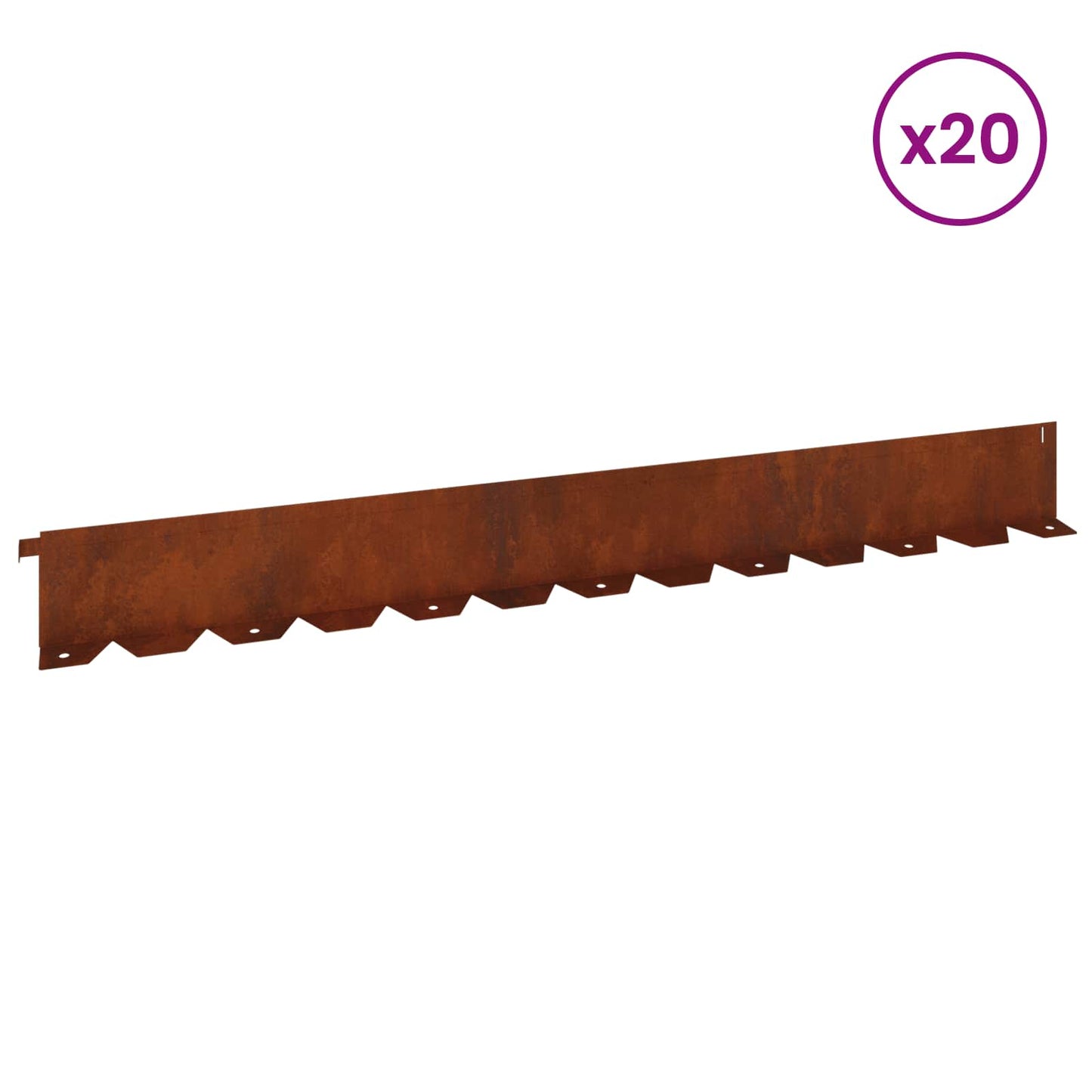 Gjerdekant 20 pcs 102 x 10 x 4 cm Stål Rusten