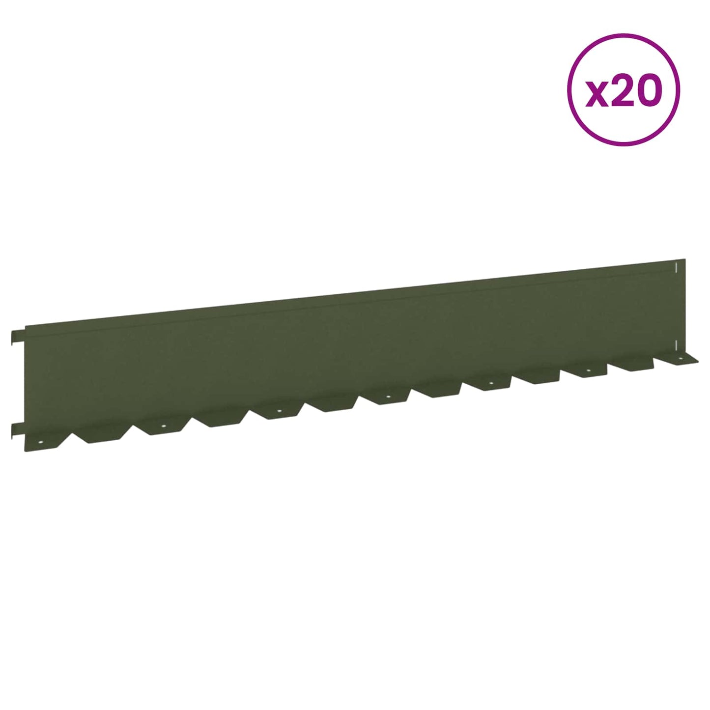 Gjerdekant 20 pcs 102 x 15 x 4 cm Stål Olivengrønn