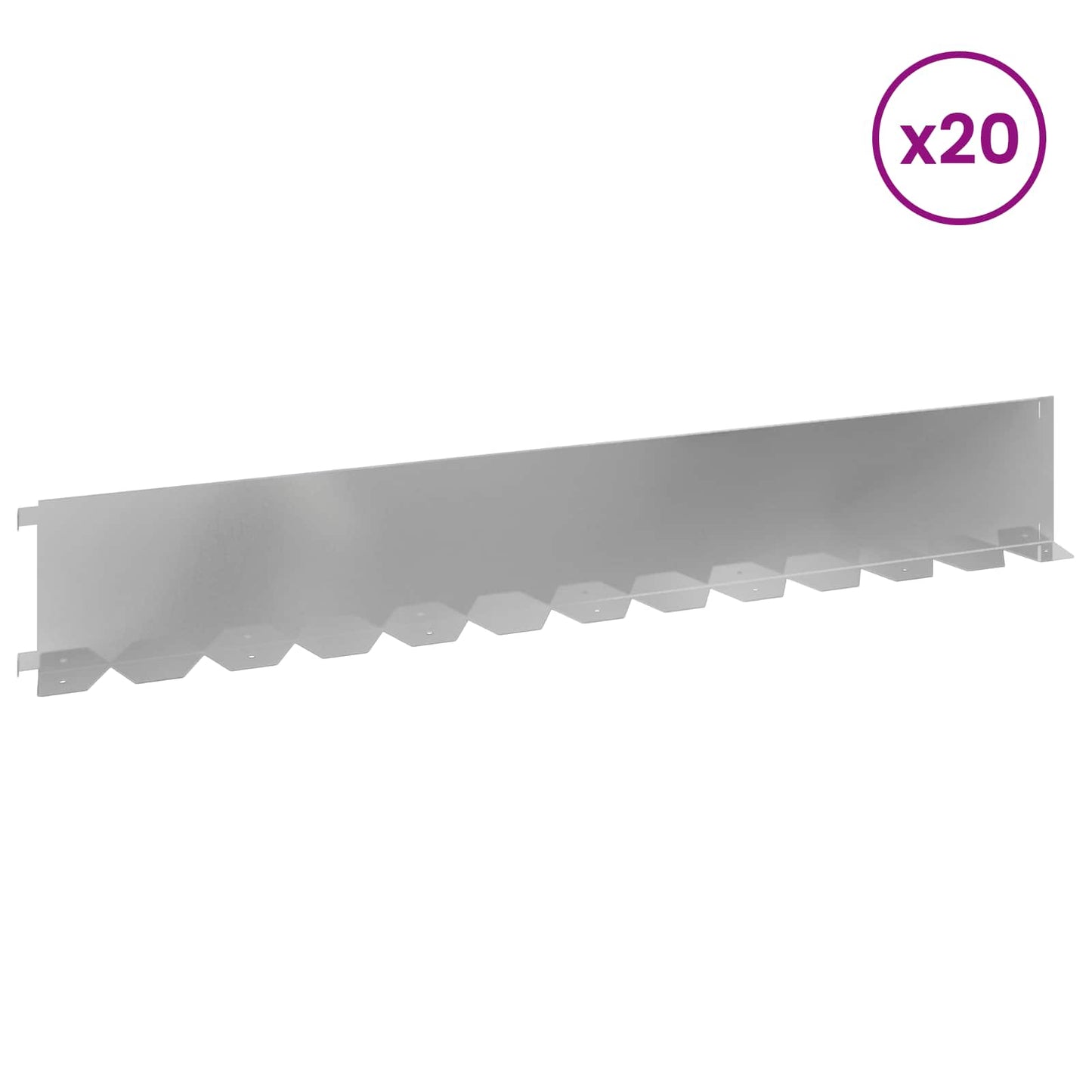 Gjerdekant 20 pcs 102 x 15 x 4 cm Stål Sølv