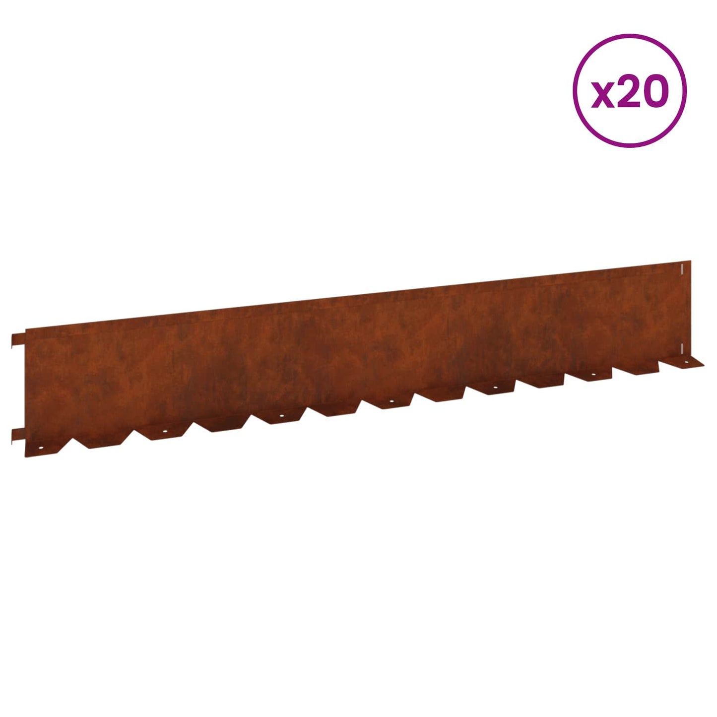 Gjerdekant 20 pcs 102 x 15 x 4 cm Stål Rusten