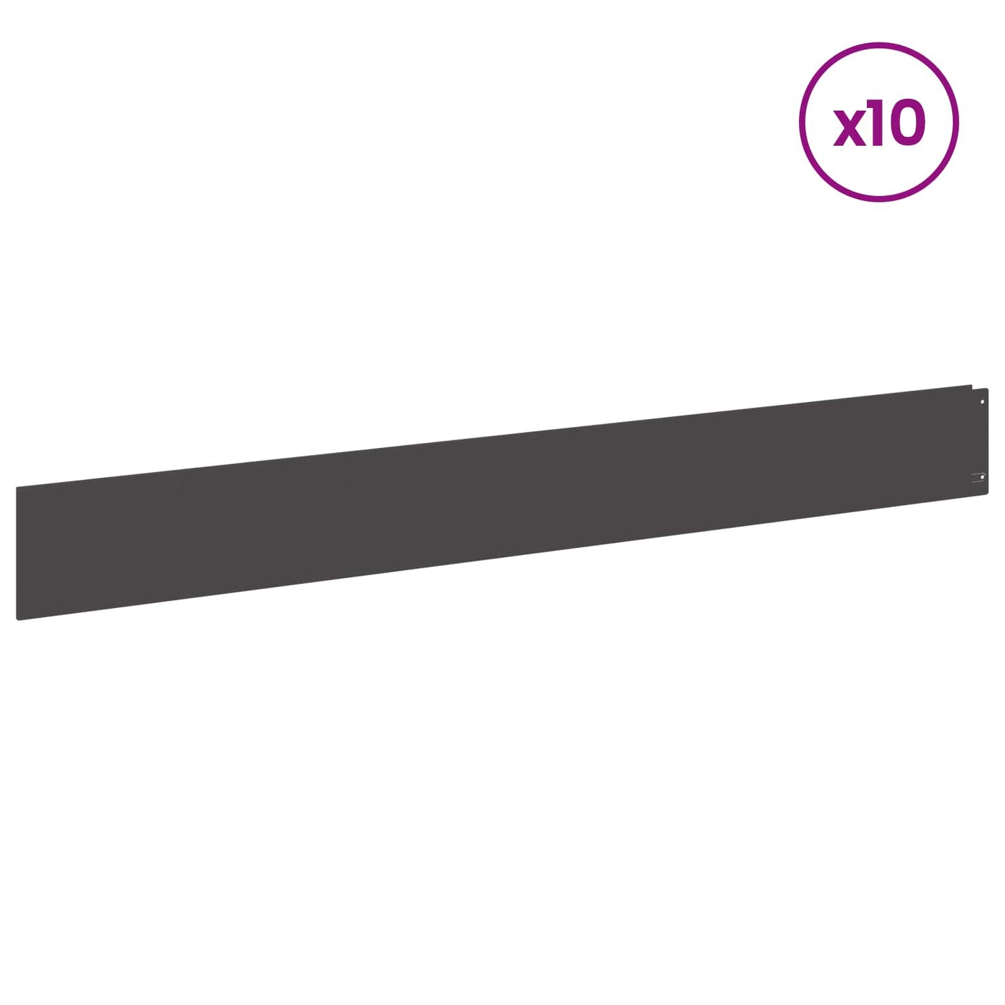 Gjerdekant 10 pcs 100 x 12 cm Stål Svart